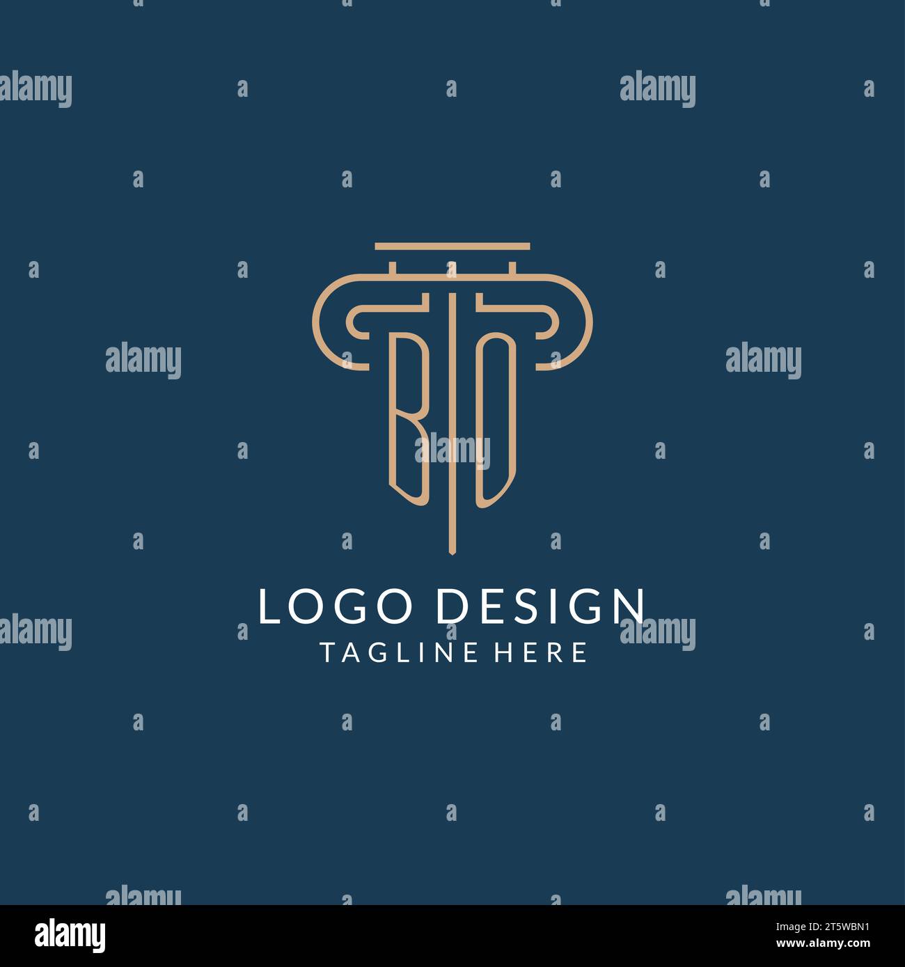 Initial letter BO pillar logo, law firm logo design inspiration vector ...