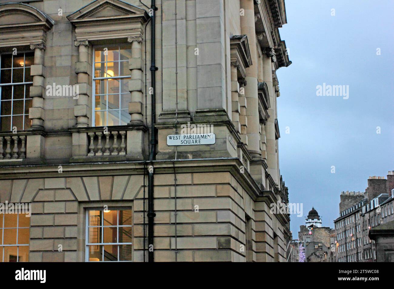 Edinburgh - December 21: west parliament square building scenery, December 21, 2015, Edinburgh, UK. Stock Photo