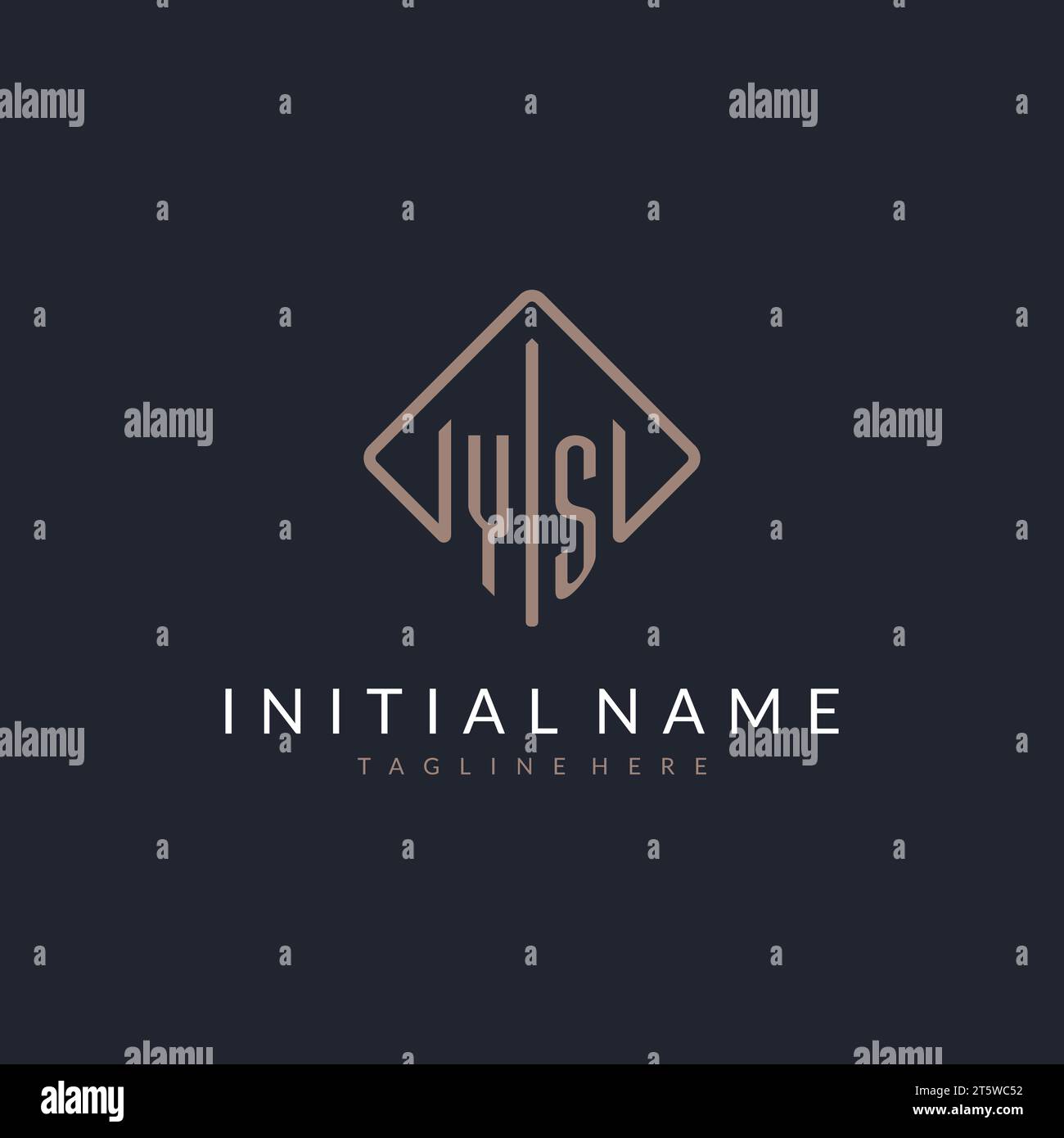 YS initial logo with curved rectangle style design ideas Stock Vector