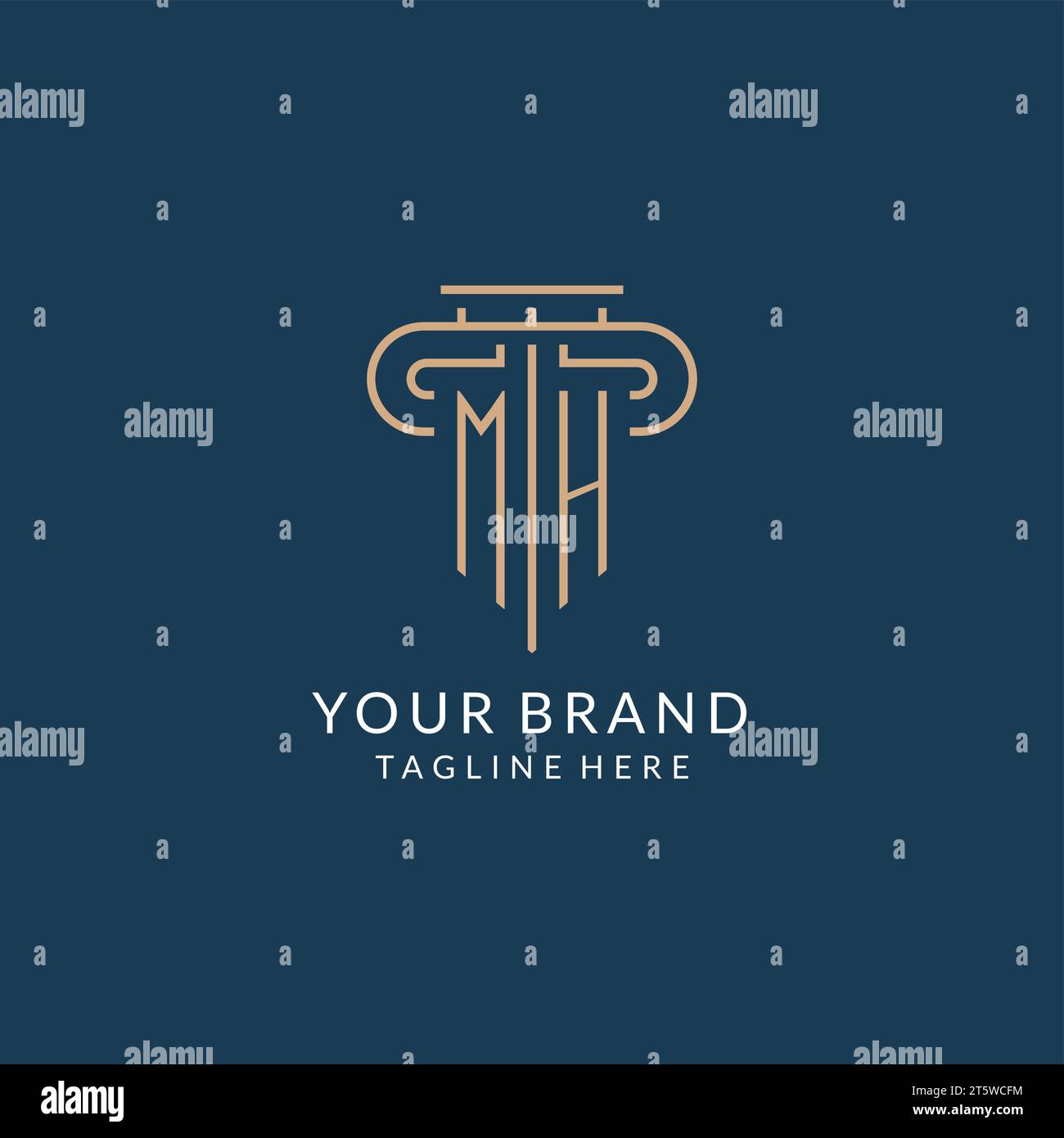 Initial letter MH pillar logo, law firm logo design inspiration vector ...