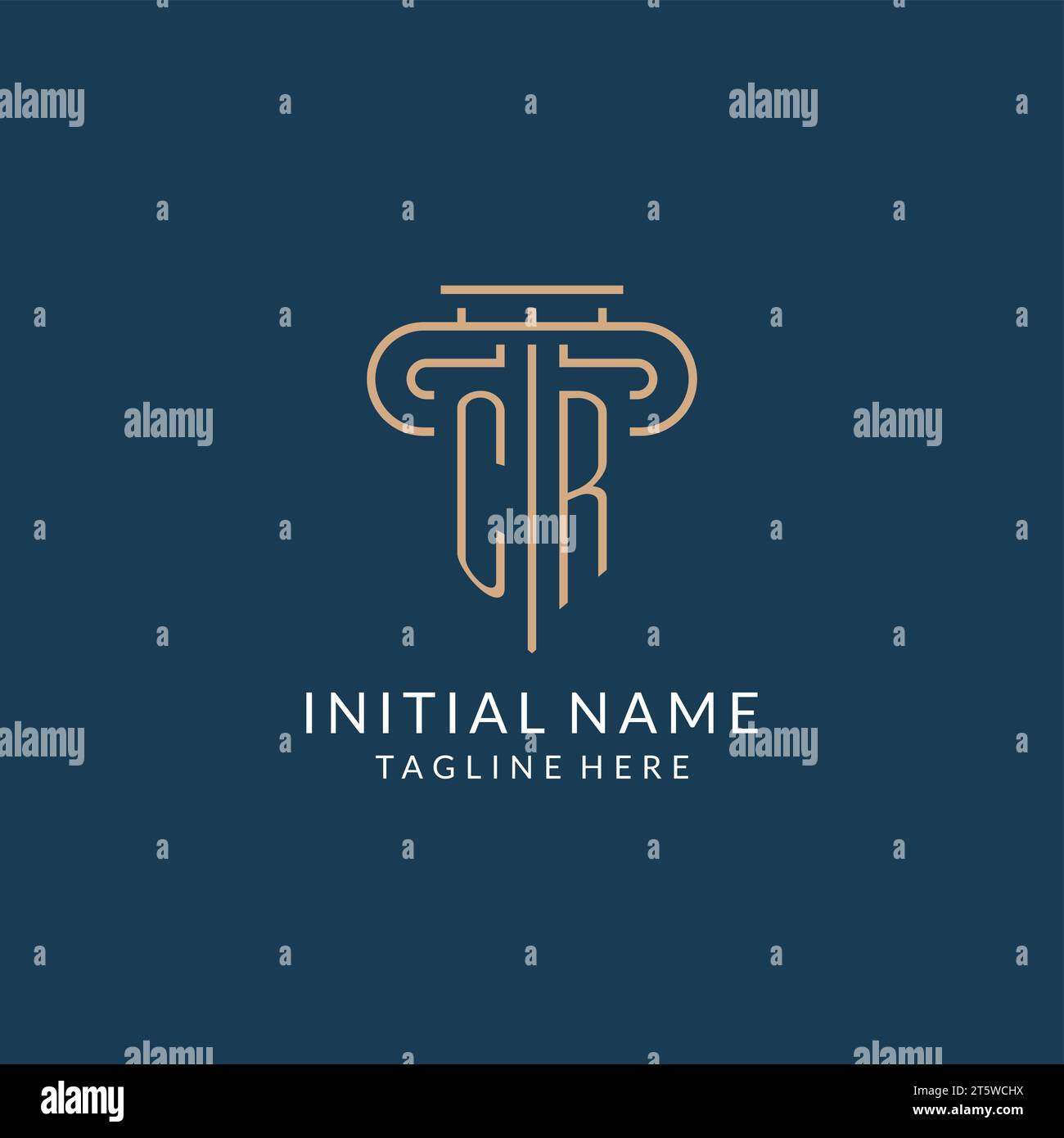 Initial letter CR pillar logo, law firm logo design inspiration vector ...