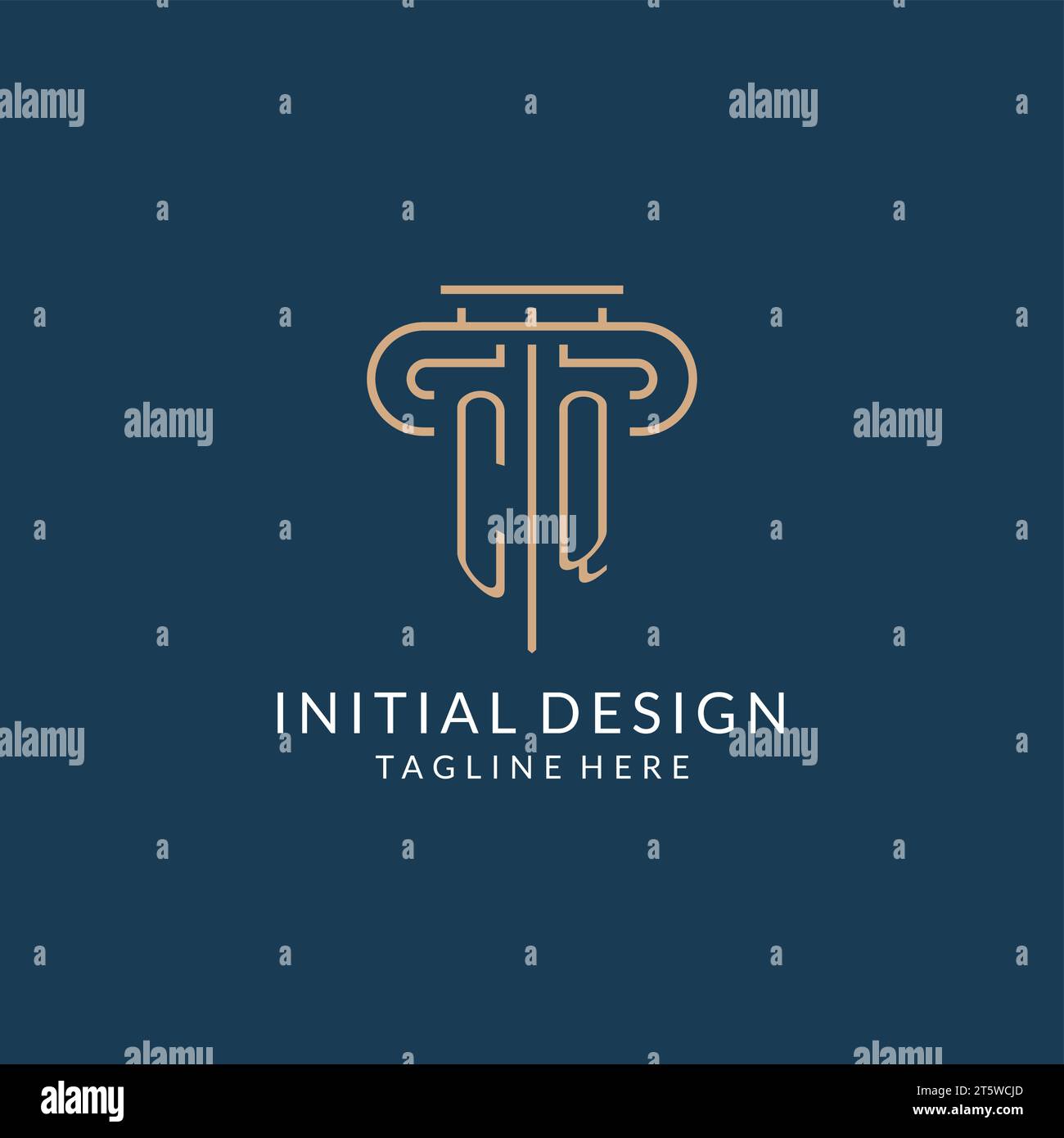 Initial letter CQ pillar logo, law firm logo design inspiration vector ...