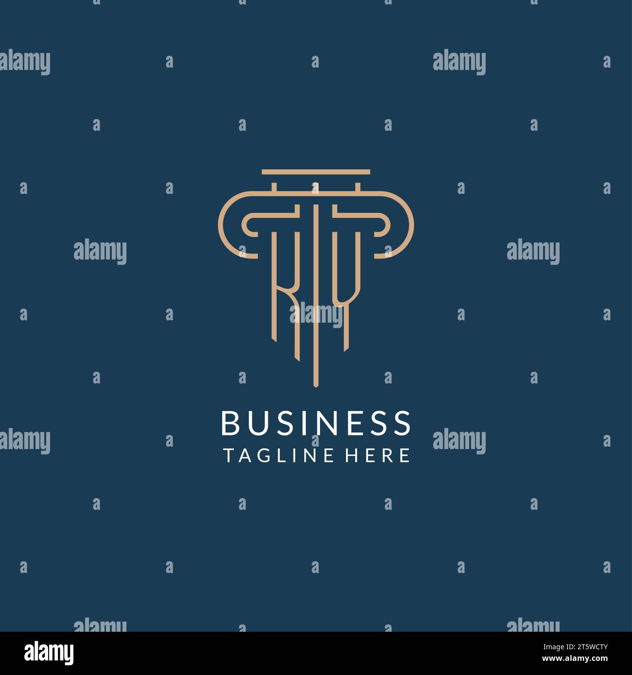 Initial letter KY pillar logo, law firm logo design inspiration vector ...