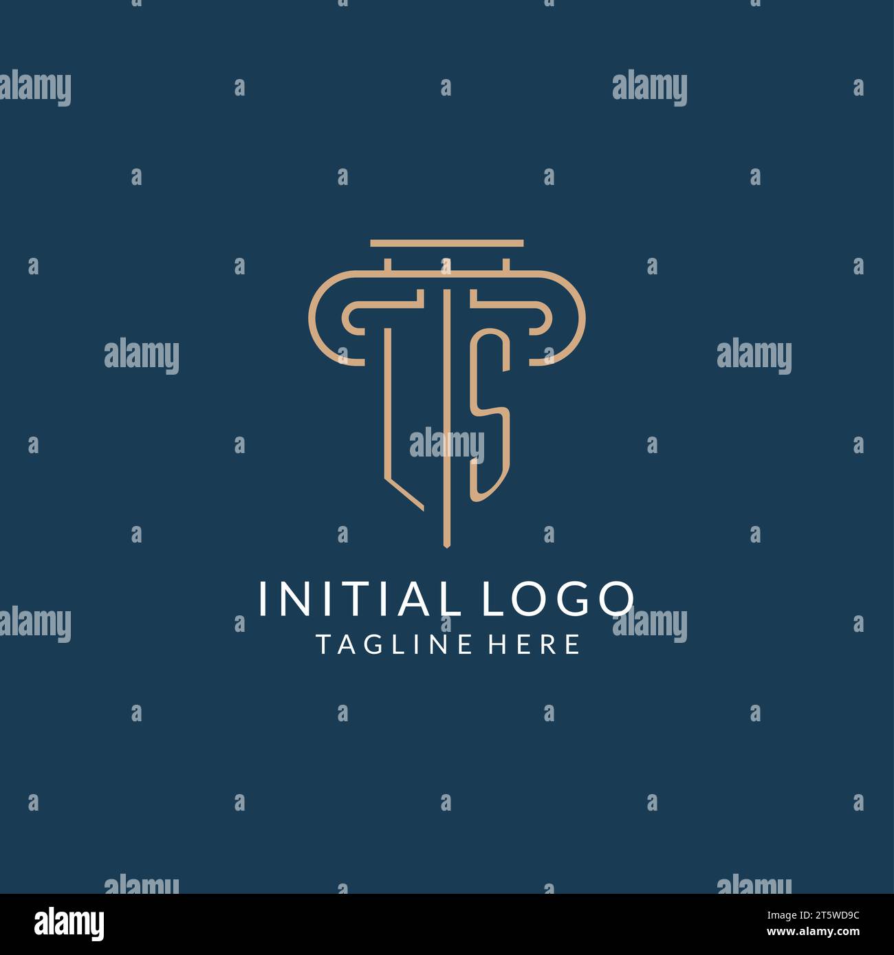Initial letter LS pillar logo, law firm logo design inspiration vector ...