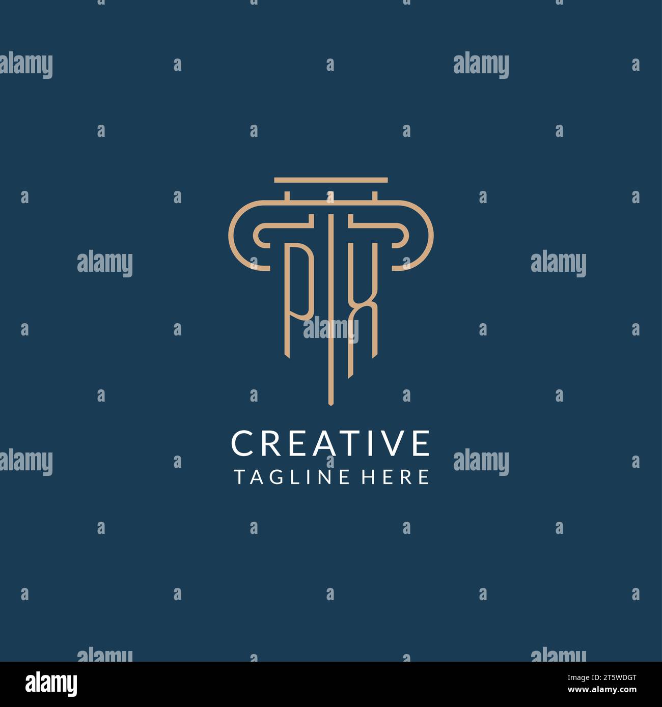 Initial letter PX pillar logo, law firm logo design inspiration vector ...