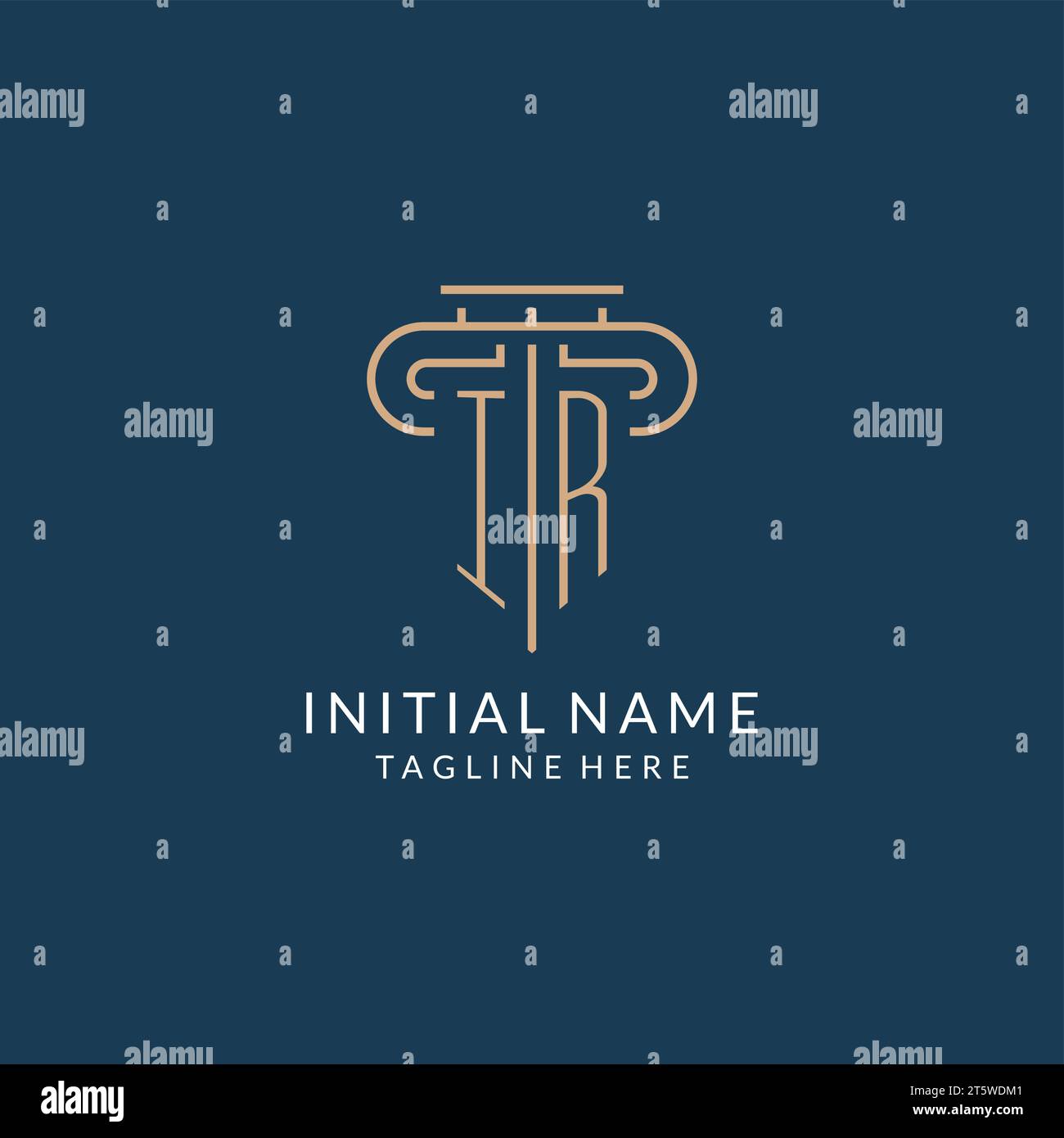 Initial letter IR pillar logo, law firm logo design inspiration vector ...