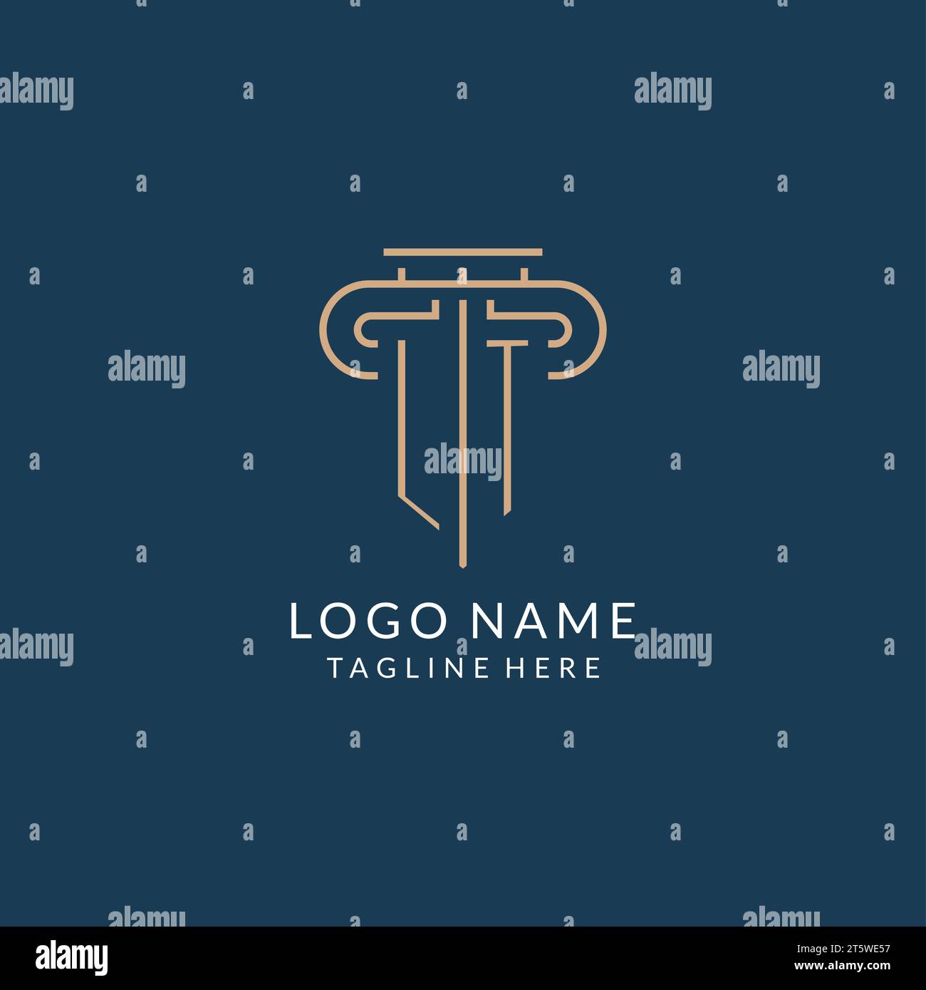 Initial letter LT pillar logo, law firm logo design inspiration vector ...