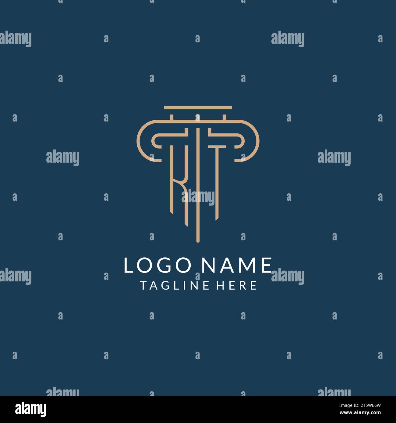 Initial letter KT pillar logo, law firm logo design inspiration vector ...