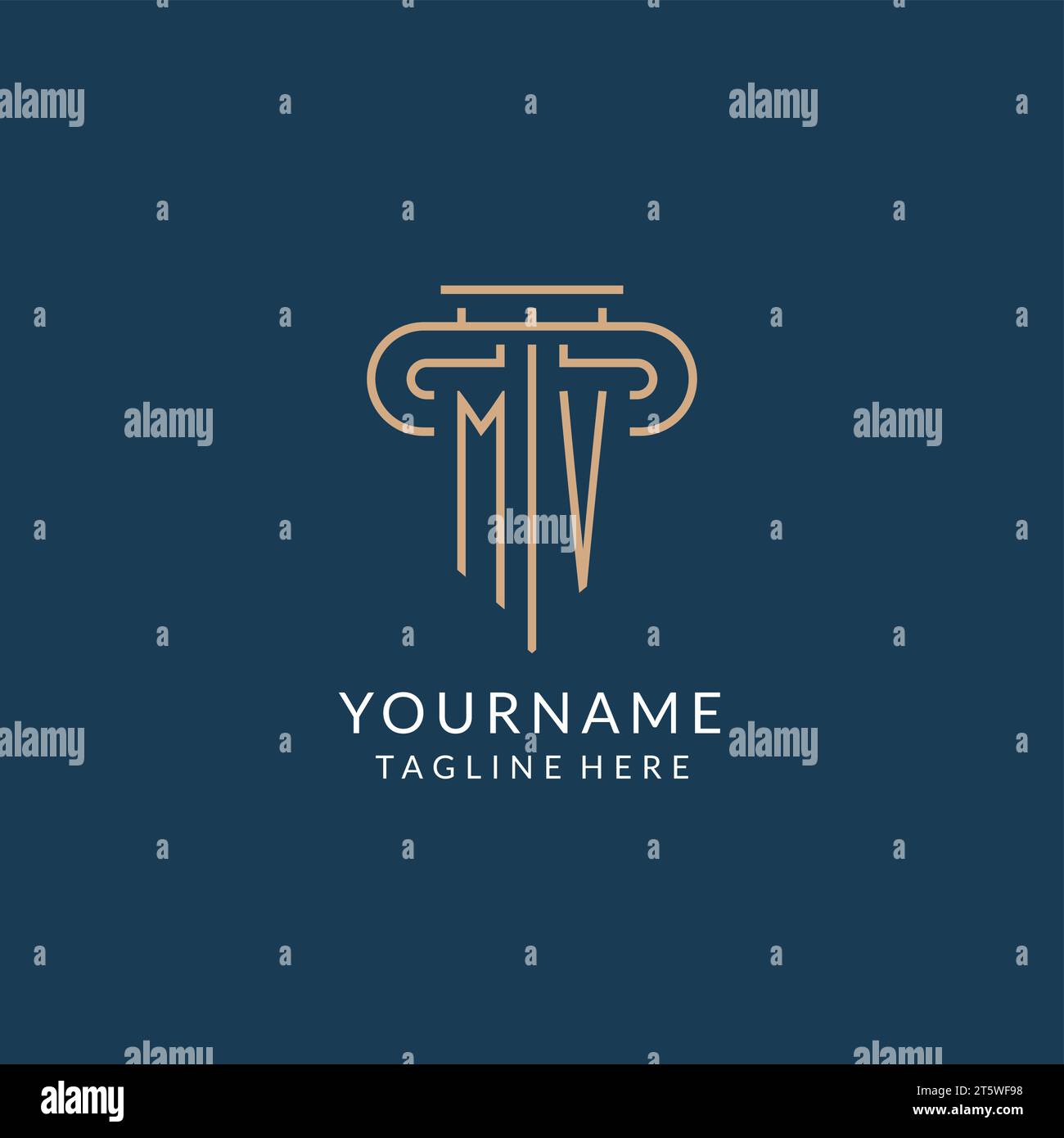 Initial letter MV pillar logo, law firm logo design inspiration vector ...