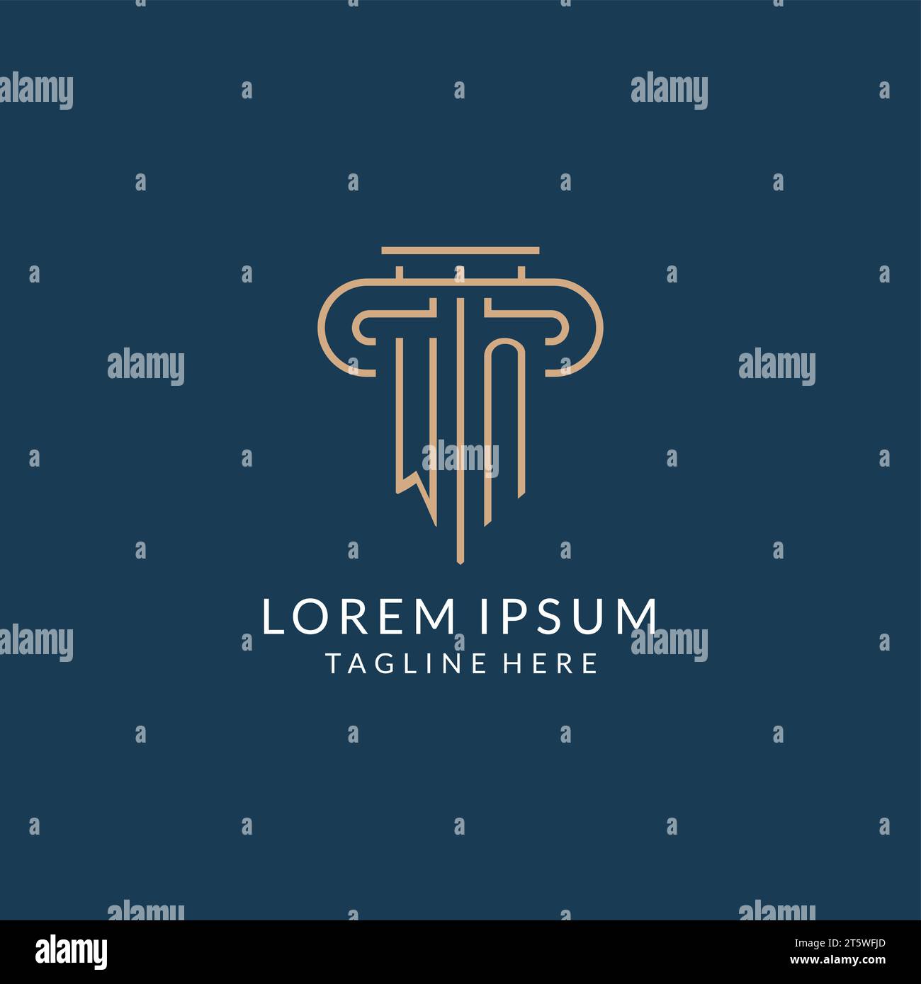 Initial letter WN pillar logo, law firm logo design inspiration vector ...