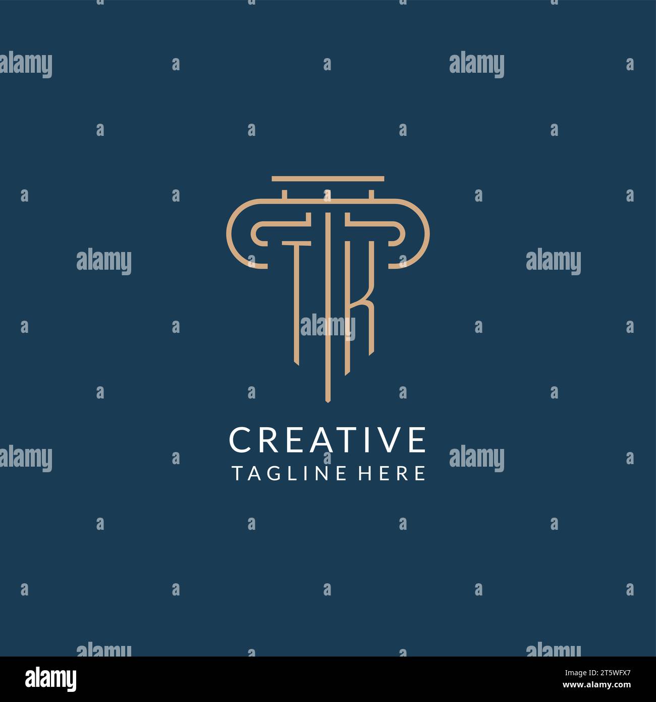 Initial letter TK pillar logo, law firm logo design inspiration vector ...