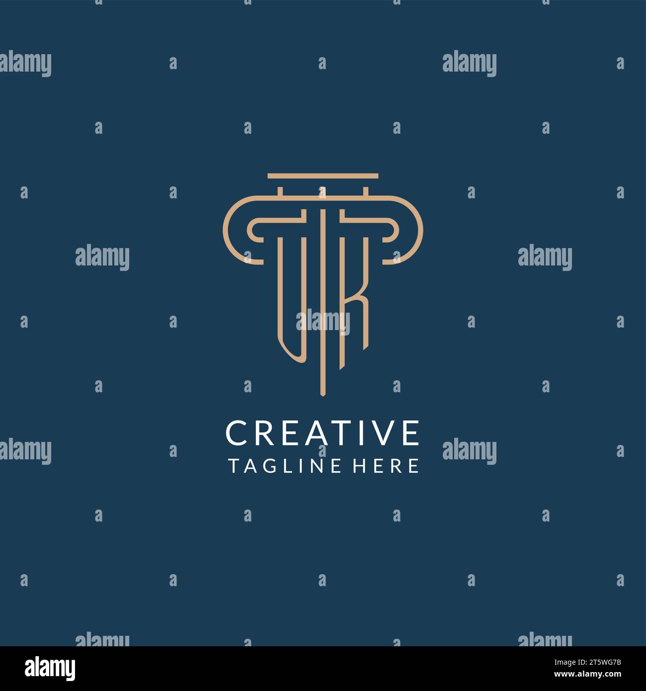 Initial letter UK pillar logo, law firm logo design inspiration vector ...