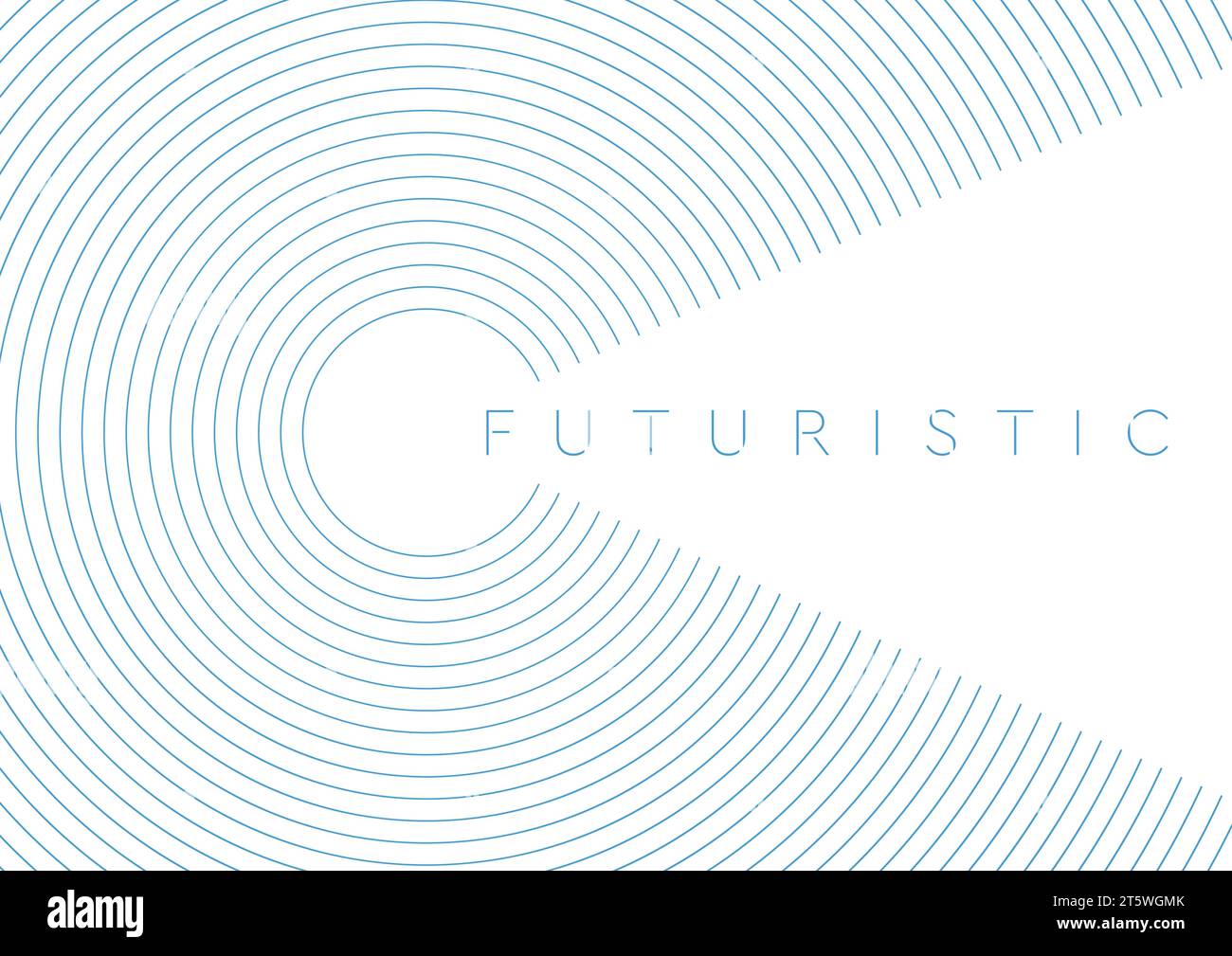 Blue circular lines abstract futuristic technology background. Vector design Stock Vector