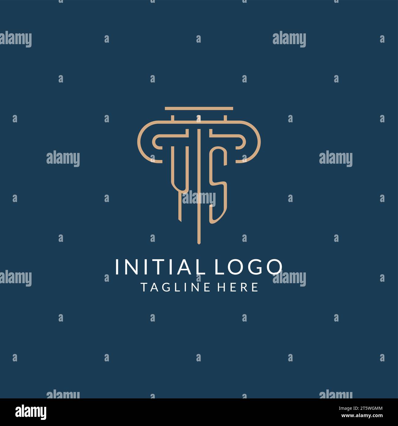 Initial letter YS pillar logo, law firm logo design inspiration vector ...