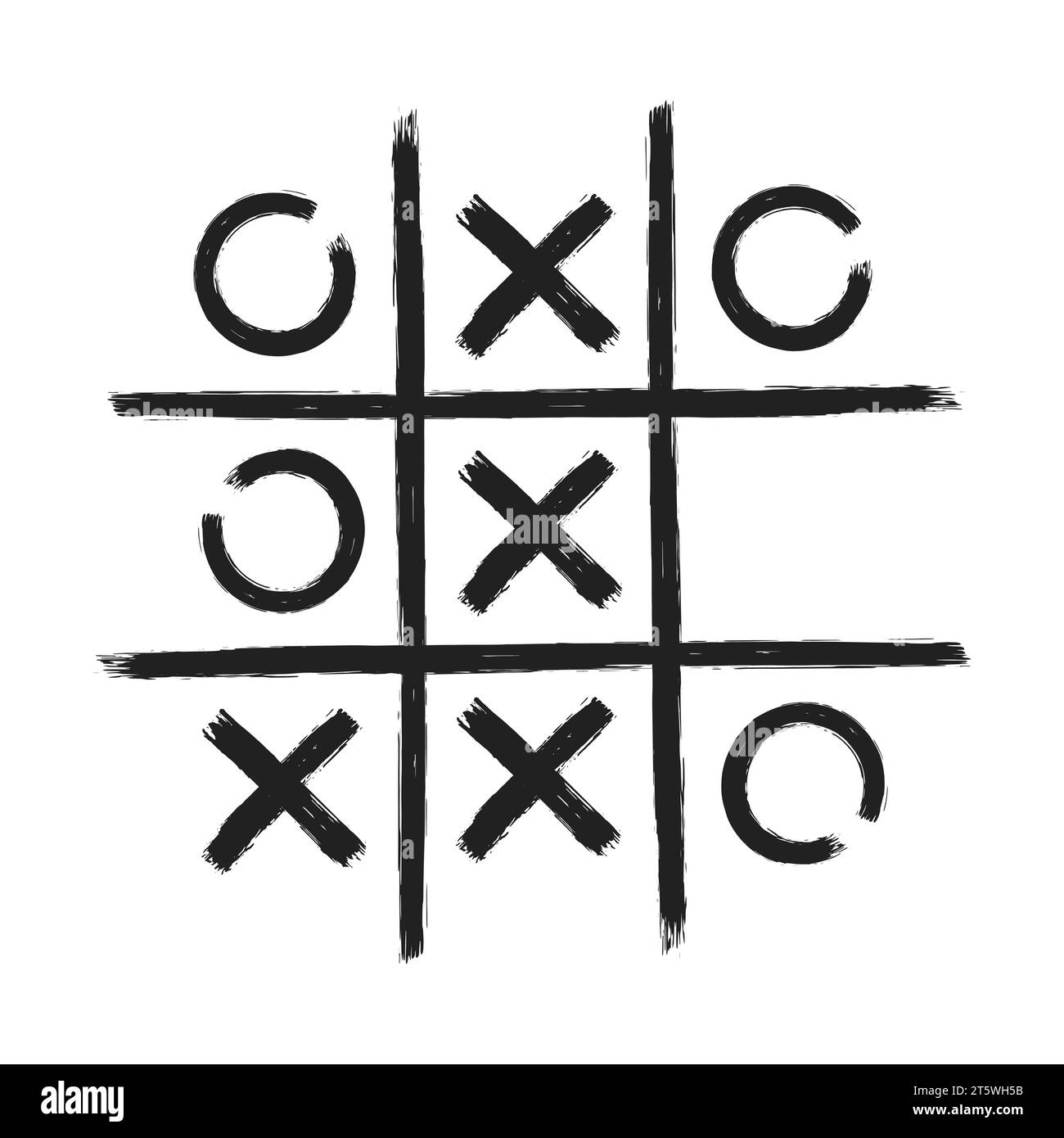 Tic tac toe with hearts on white background Vector Image