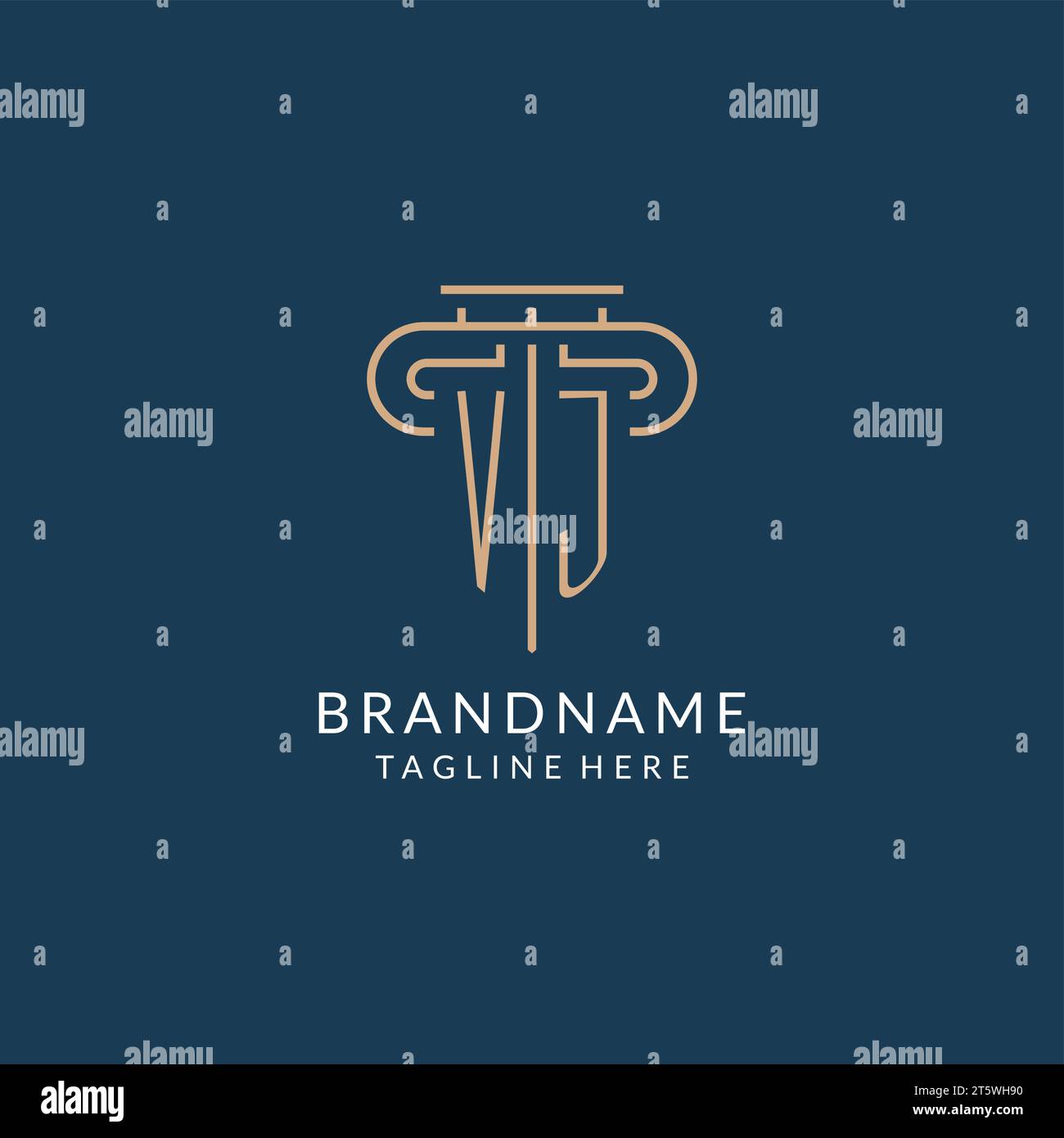 Initial letter VJ pillar logo, law firm logo design inspiration vector ...