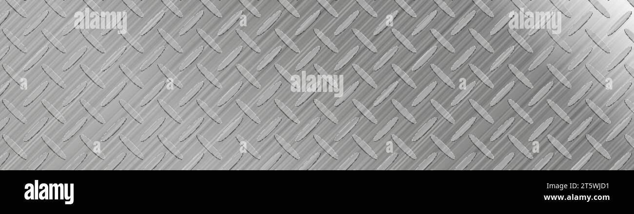 Abstract grey metallic grooved texture background. Silver technology vector banner design Stock Vector