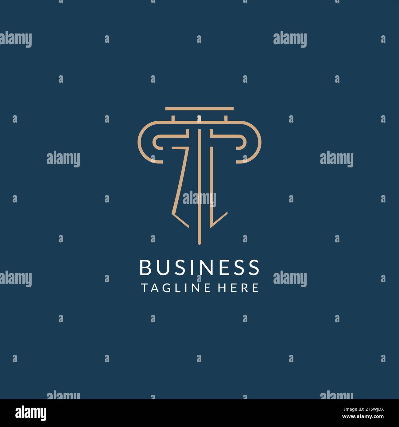 Initial letter ZL pillar logo, law firm logo design inspiration vector ...