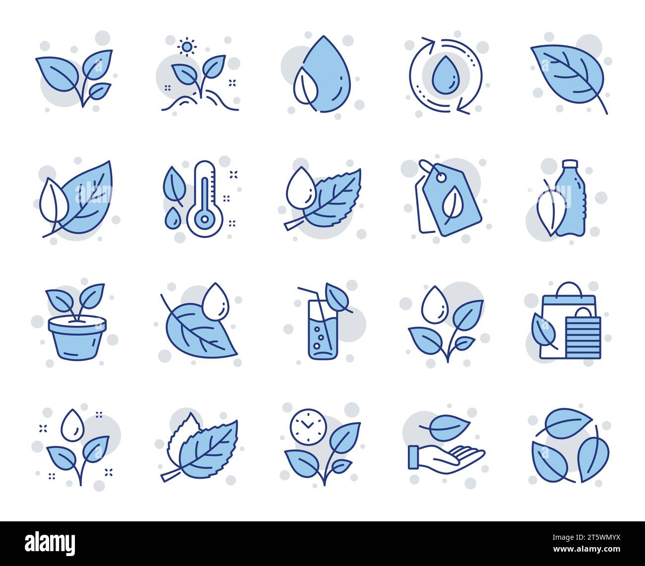 Plants Line Icons Set Of Leaf Growing Plant And Humidity Thermometer Icons Vector Stock 6250