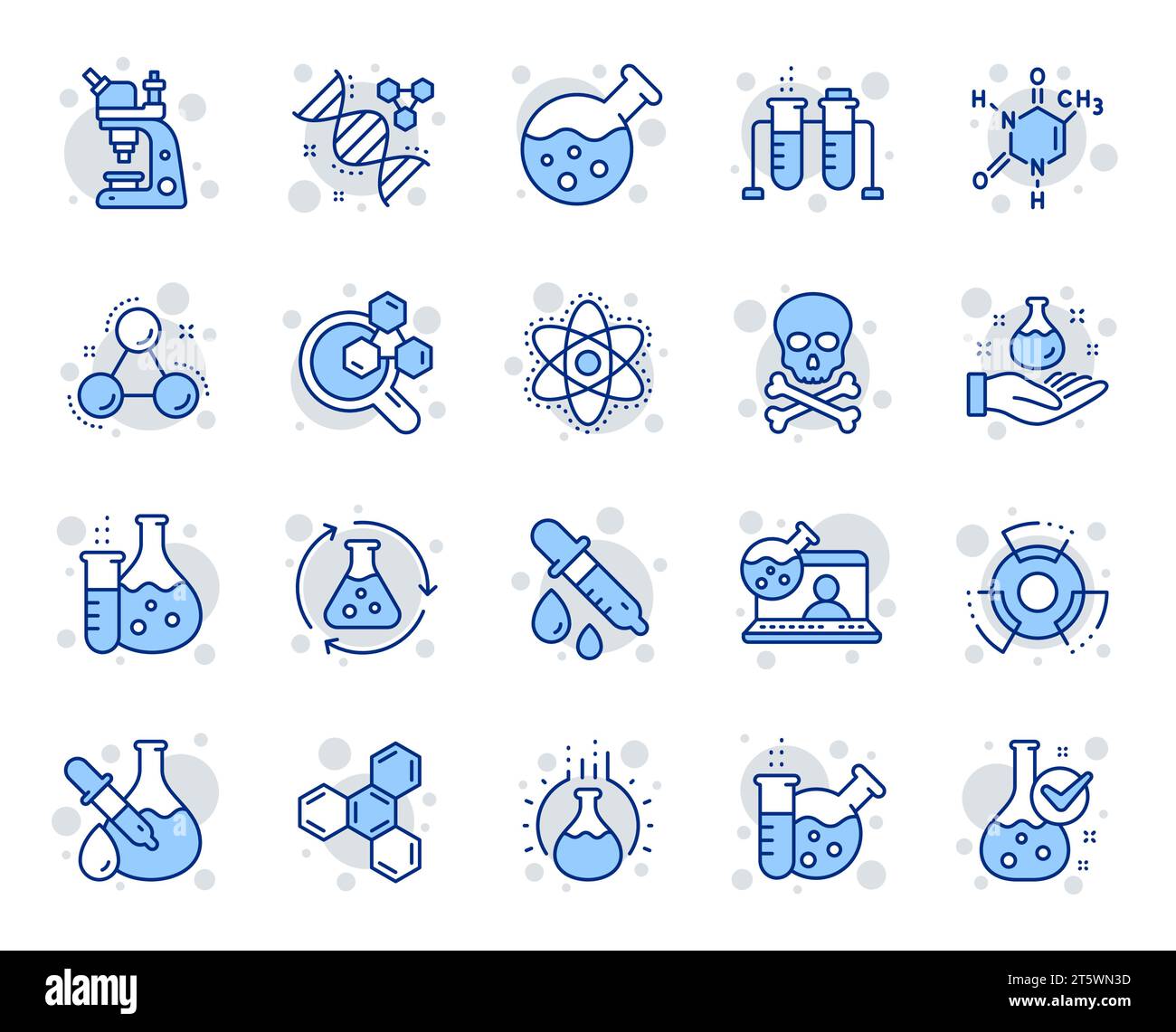 Chemistry lab line icons. Chemical formula, Microscope and Medical