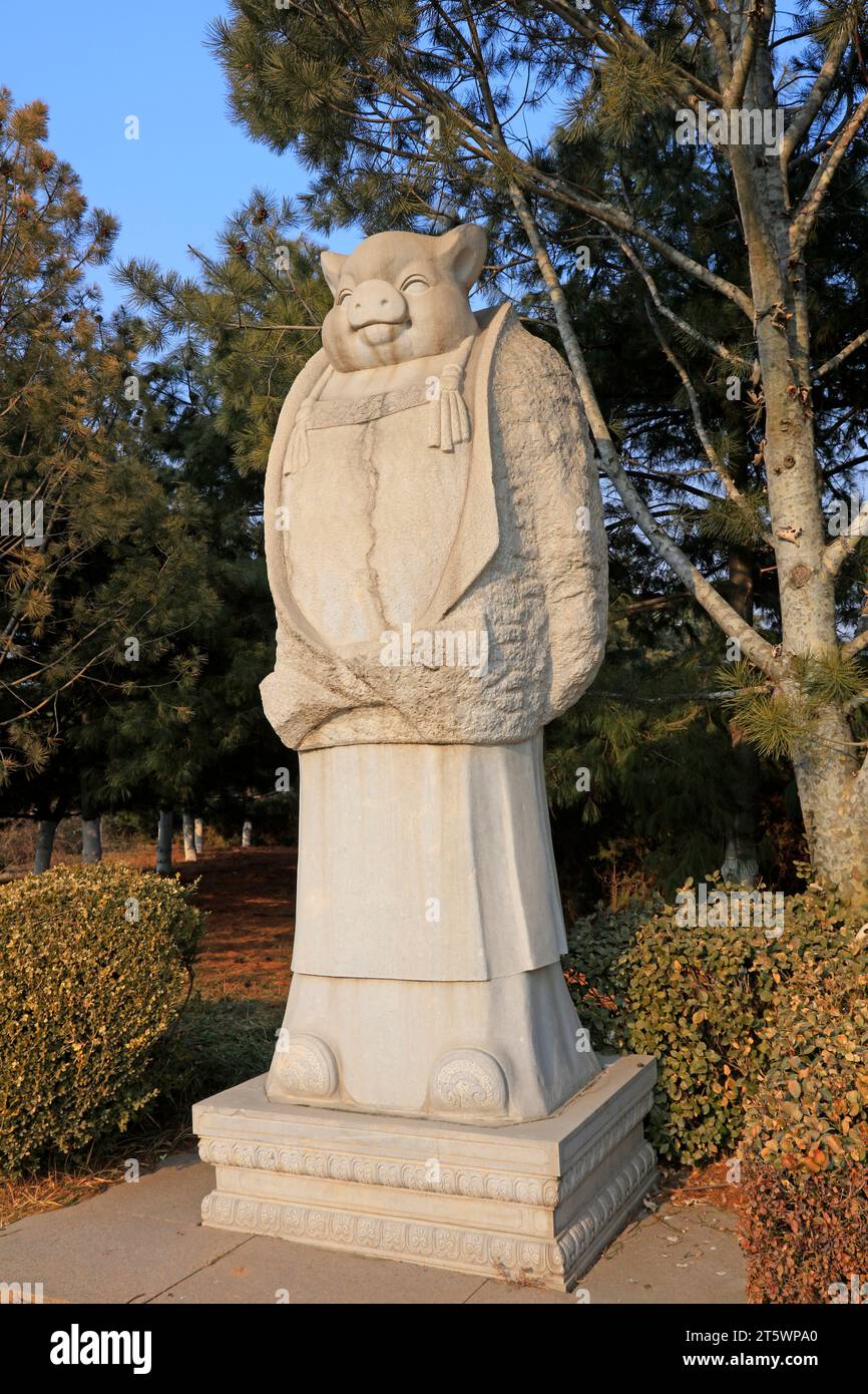 China ancient temple animal sculpture Stock Photo