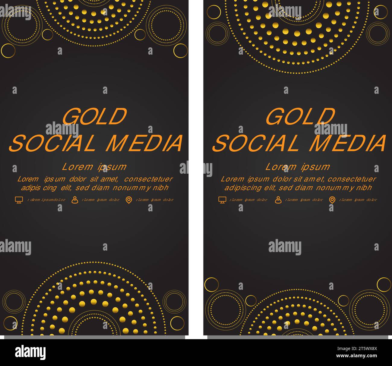 black gold social media stories template design Stock Vector Image ...