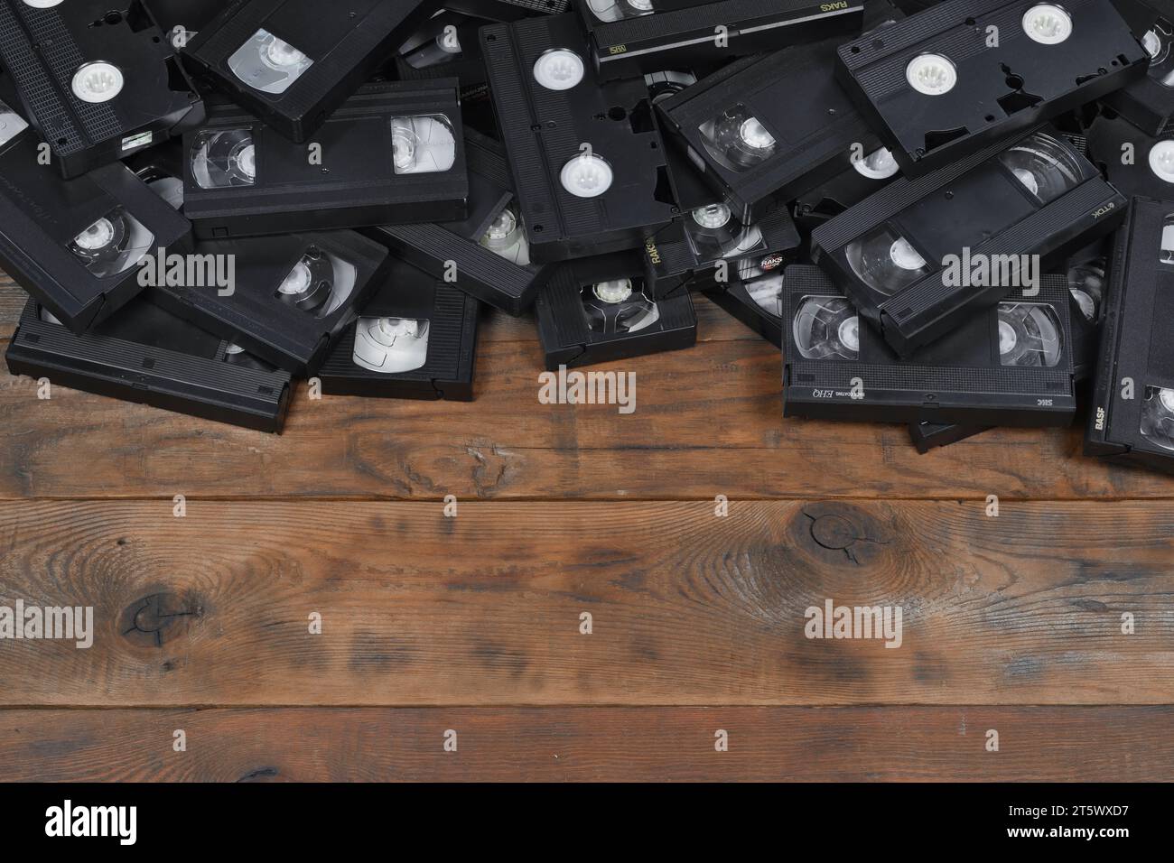 KYIV, UKRAINE 4 MAY, 2023 Video tape on colored background, VHS