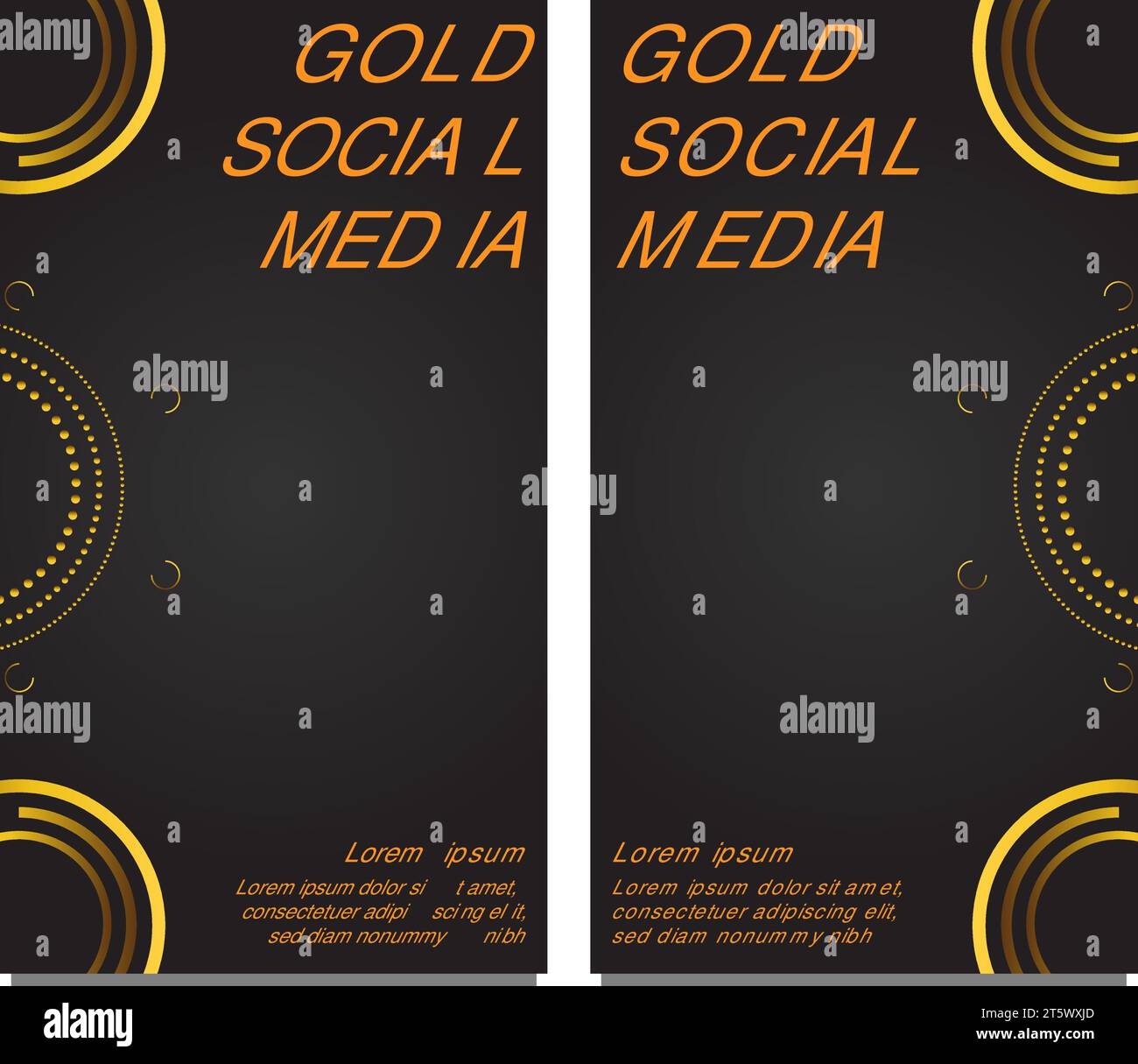 black gold social media stories template design Stock Vector Image ...