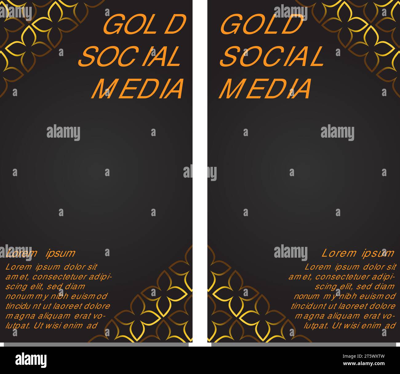 black gold social media stories template design Stock Vector Image ...