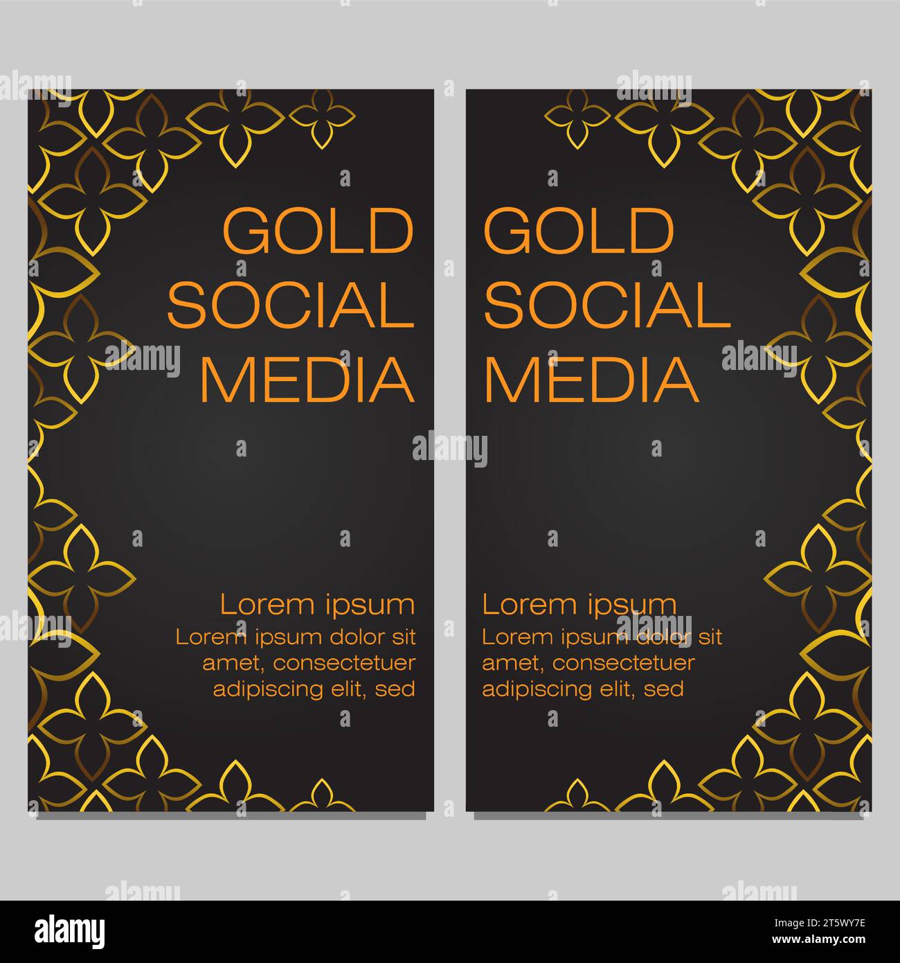 black gold social media stories template design Stock Vector Image ...