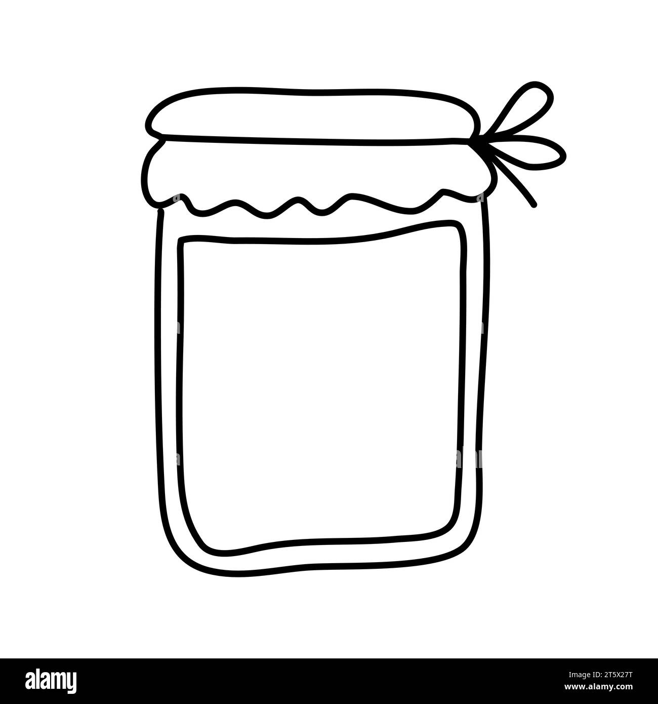 Doodle picture of a jar of jam, hand drawn vector illustration. Stock Vector