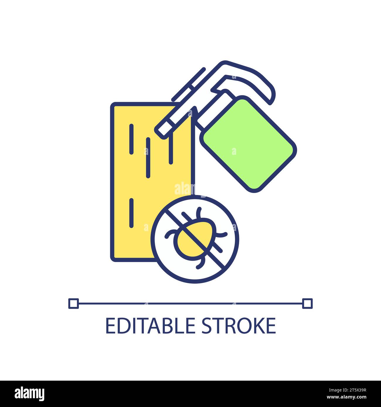 2D simple thin line treated bed bug infestation icon Stock Vector