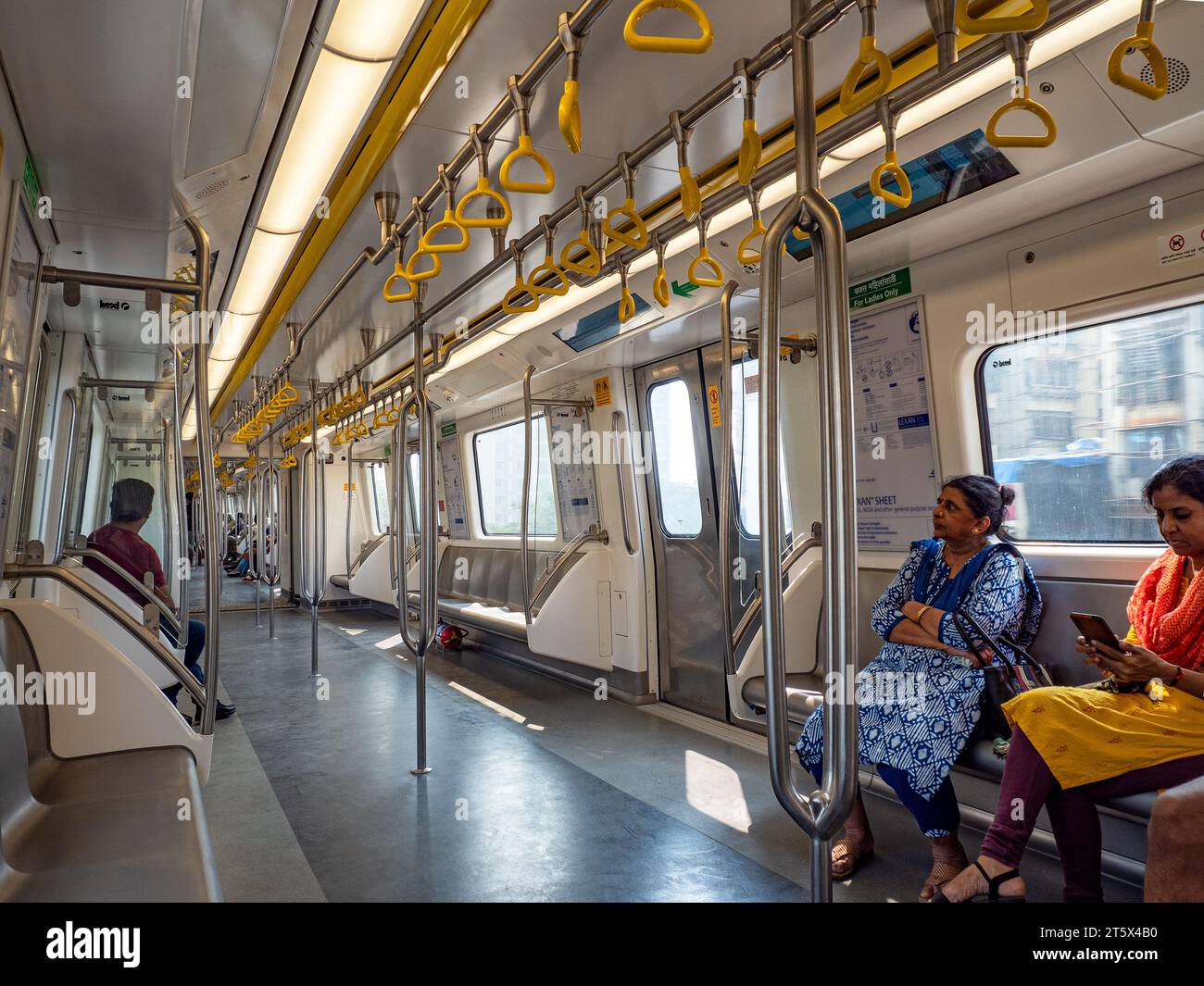 08 20 2022 AC Metro Train The MMMOCL is the first Metro that goes to Borivali Station in Mumbai.Maharashtra India.Asia Stock Photo
