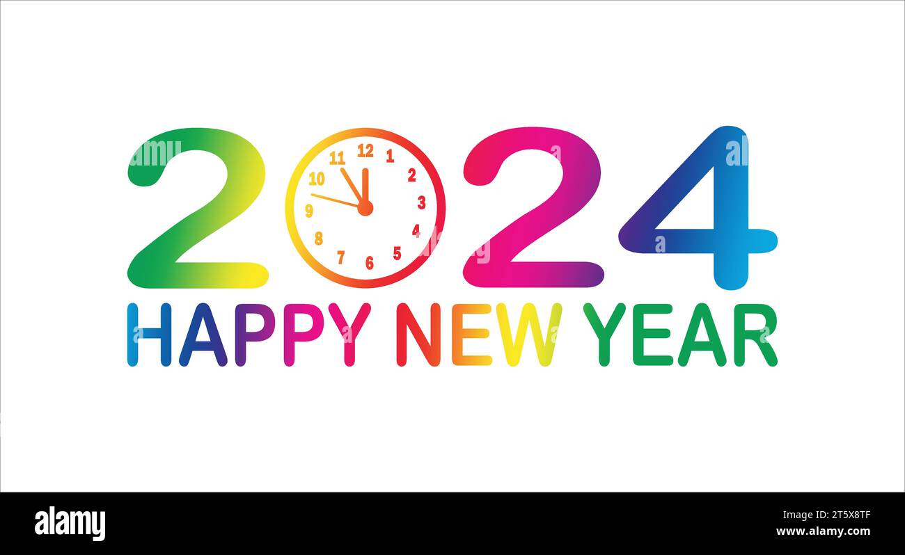 2024 Happy New Year Vector illustration. Celebration concept. Template