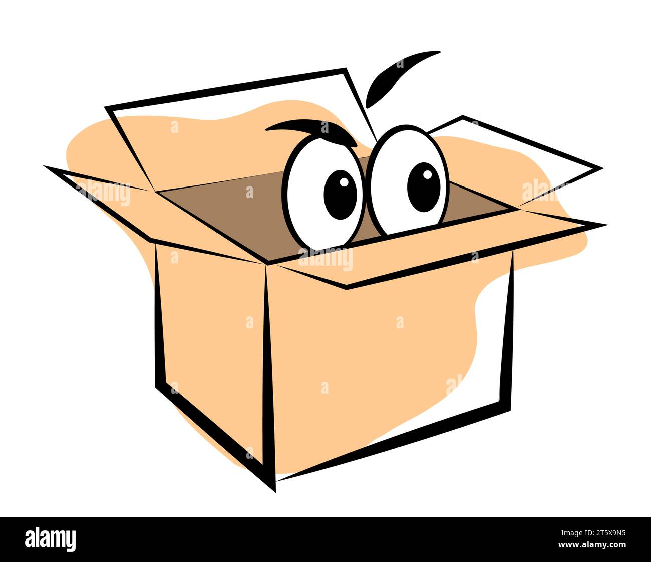 Box with eyes on white background Stock Vector