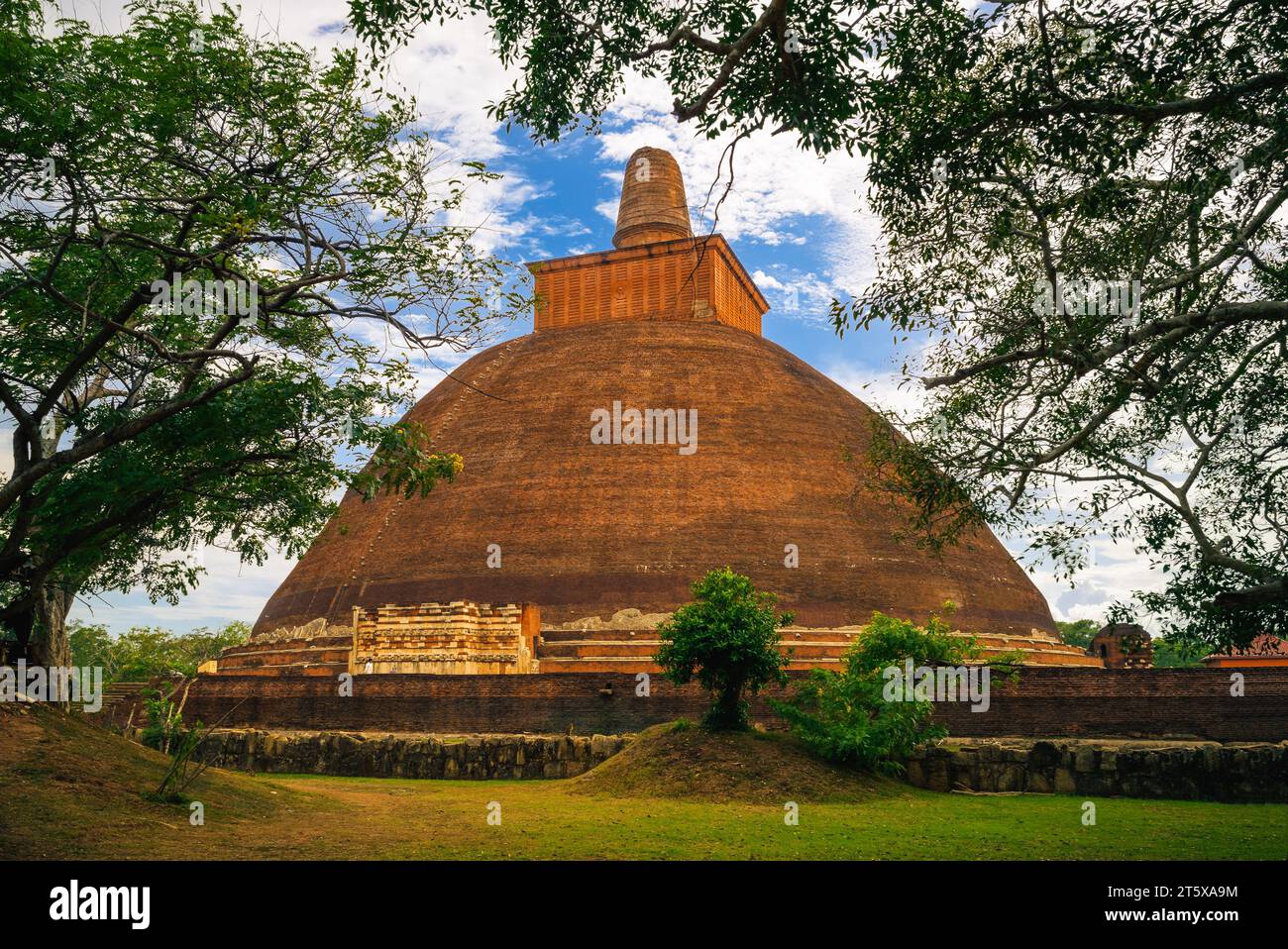 Abhayagiri Dagoba in Anuradhapura, a major city located in north central plain of Sri Lanka Stock Photo