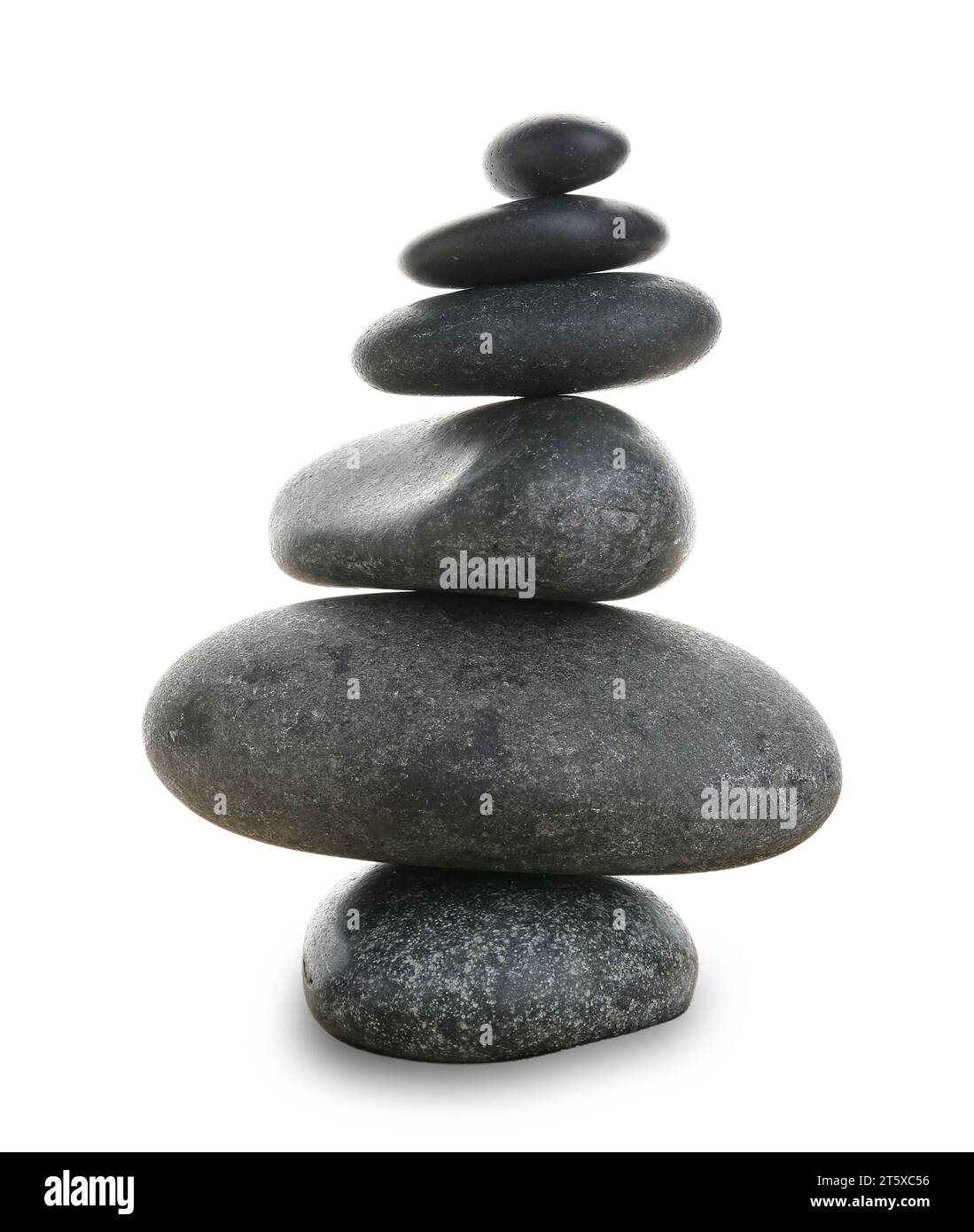Stack of zen stones against white background. Zen concept Stock Photo