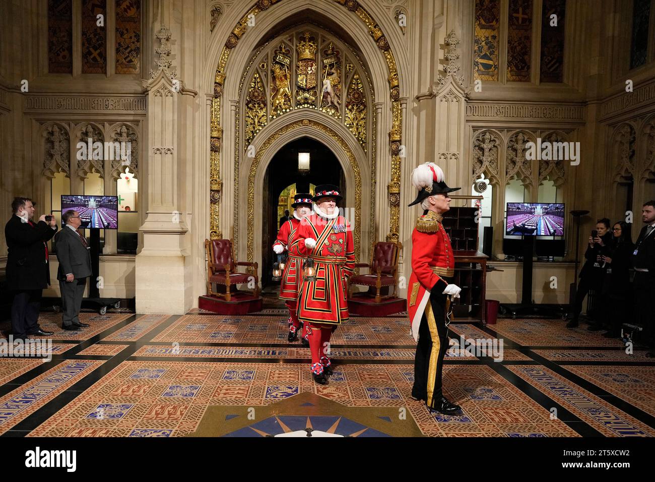 The Yeoman of the Guard Ceremonial Search pass through the Peer's Lobby