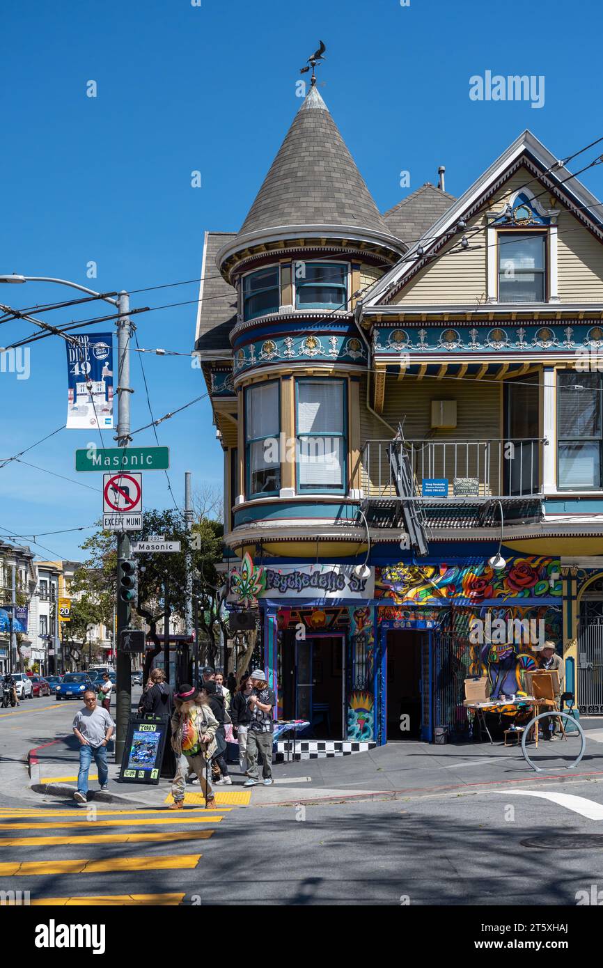 Haight Ashbury Street, San Francisco, California, USA - April 22, 2023 ...