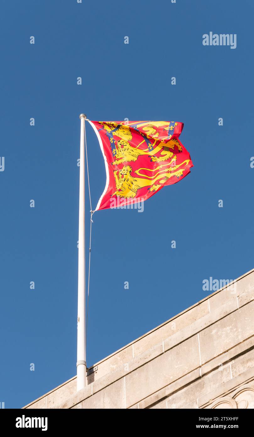 First House flag of the House of Lancaster, Duchy of Lancaster, Lancaster Place, London, WC2, England, U.K. Stock Photo