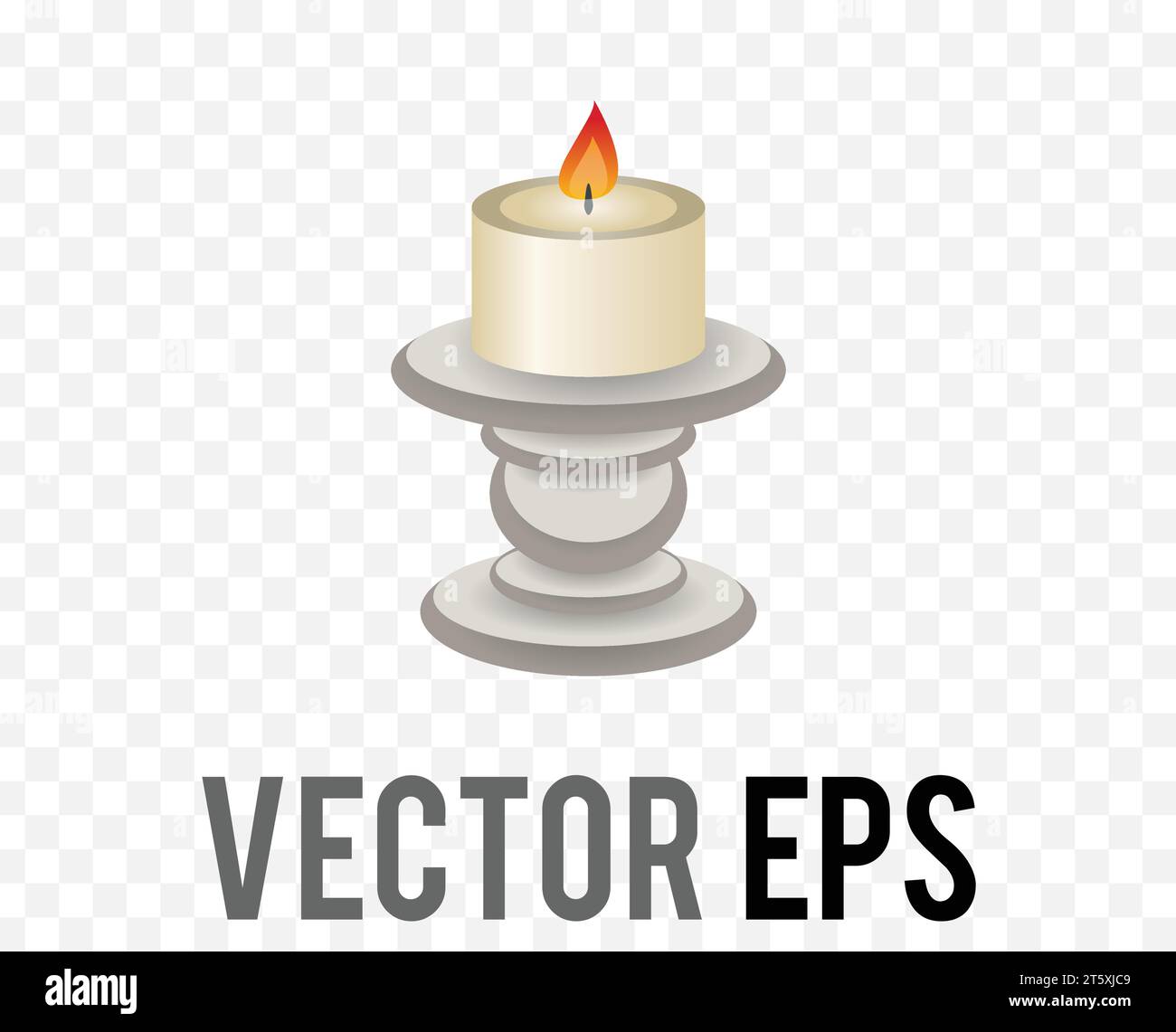 Isolated vector gradient light candle with fire flame icon Stock Vector