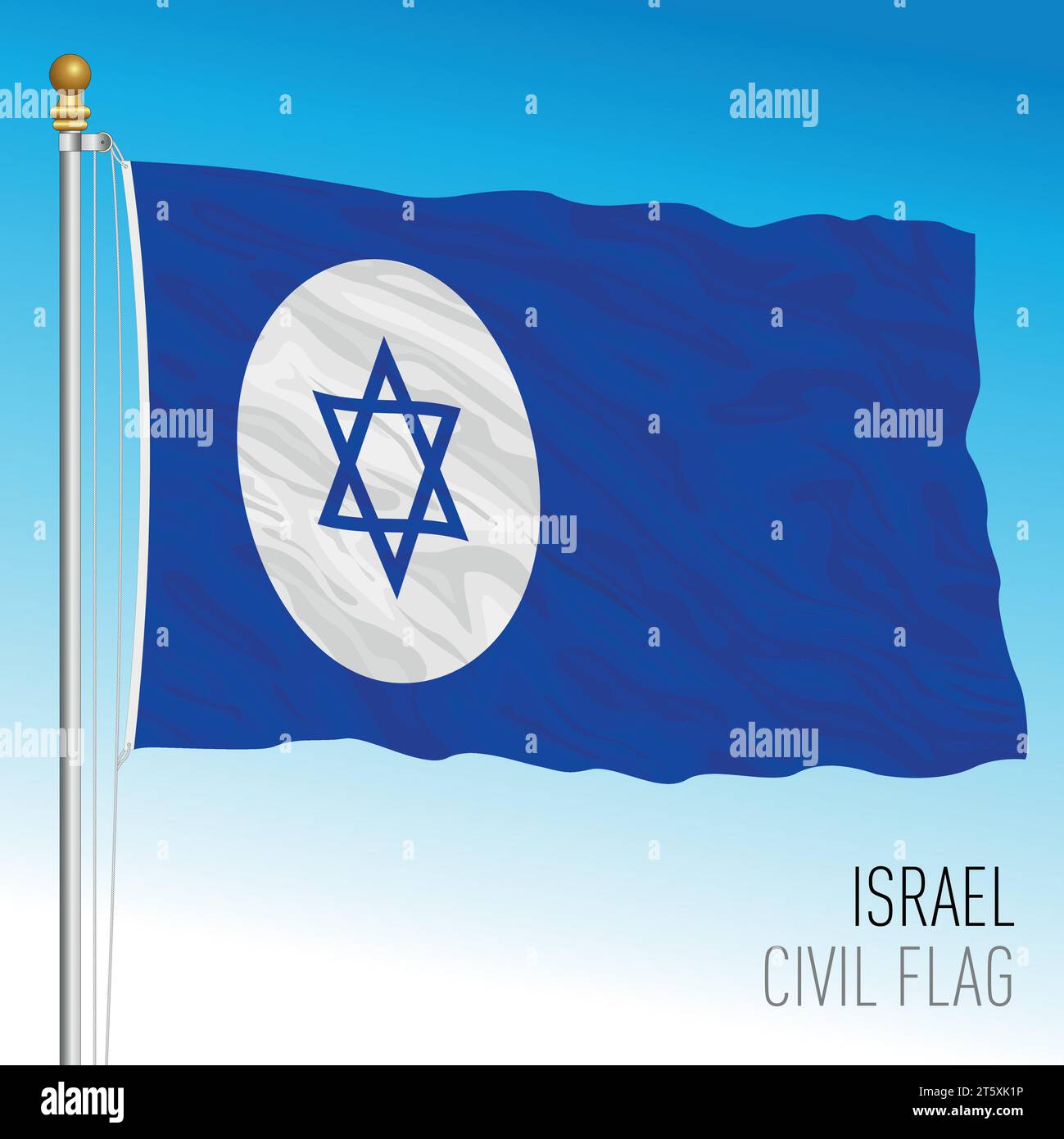 Israel Civil waving flag, middle east, vector illustration Stock Vector