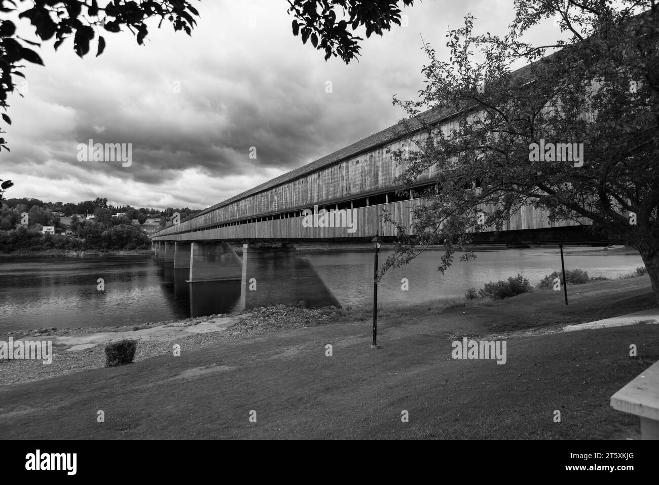 View of the longest covered bridge Stock Photo - Alamy
