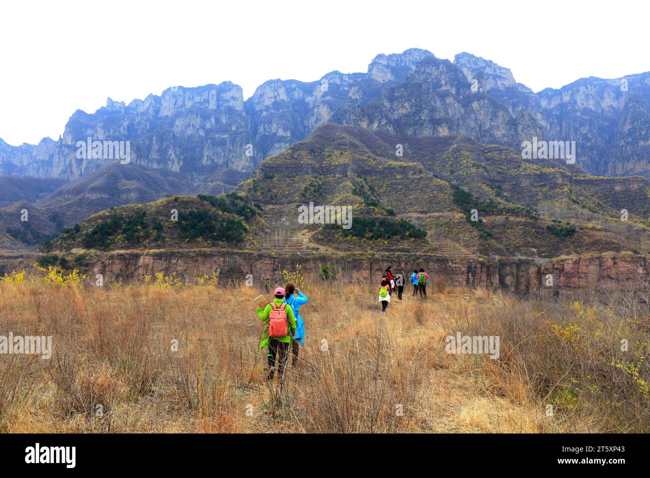 Tourists in Wanxian mountain Scenic spot, China Stock Photo