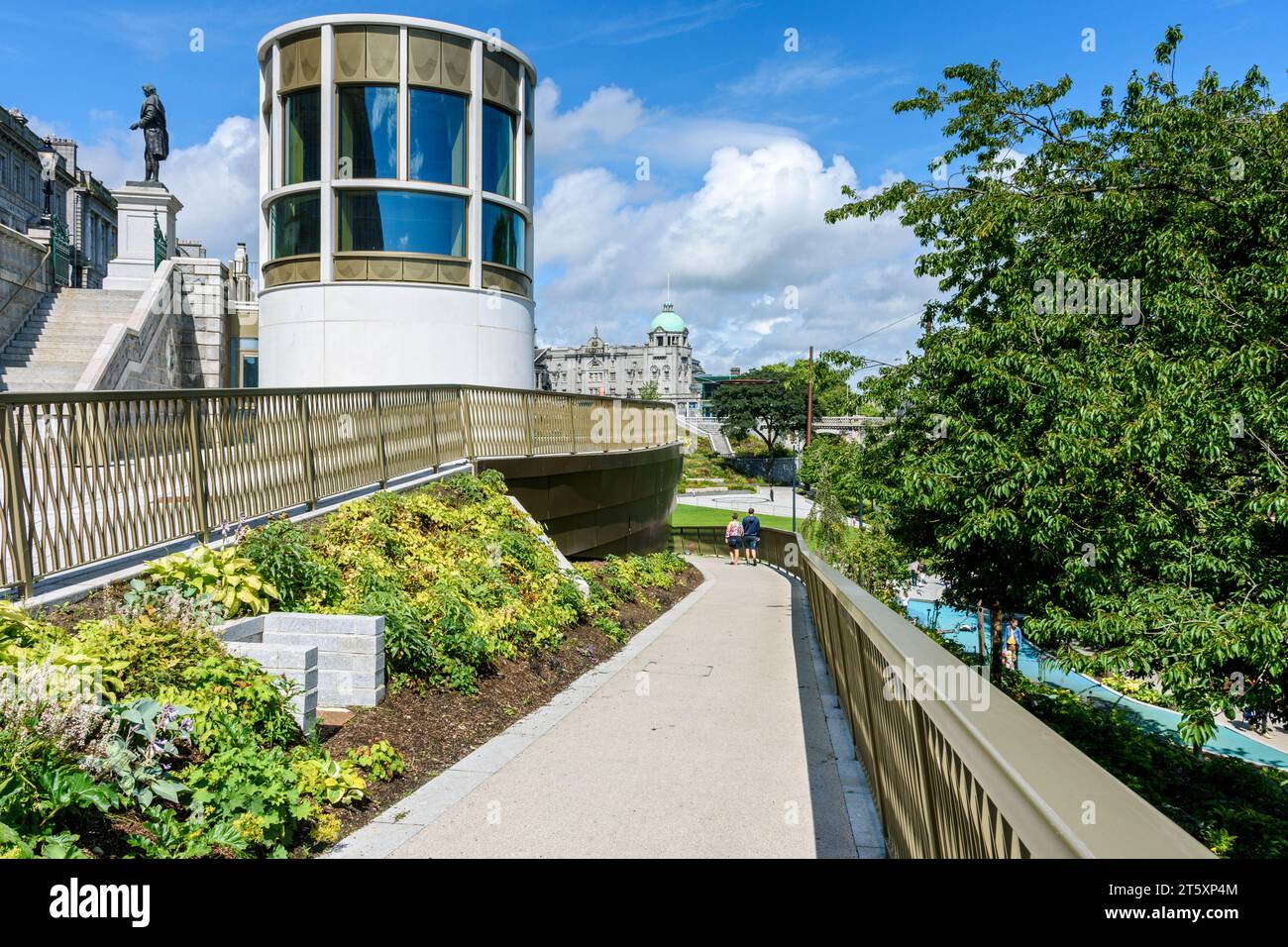 One of the Pavilions seen from an elevated walkway in the Union Terrace Gardens, Aberdeen, Scotland, UK Stock Photo