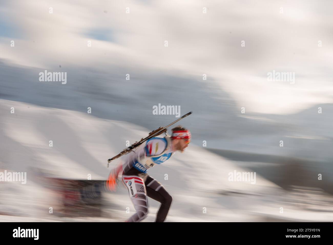 EDER Simon AUT IBU Biathlon Weltmeisterschaft 4 X 7,5 KM Staffel der Herren in Hochfilzen, Oesterreich am 18.02.2017 Stock Photo