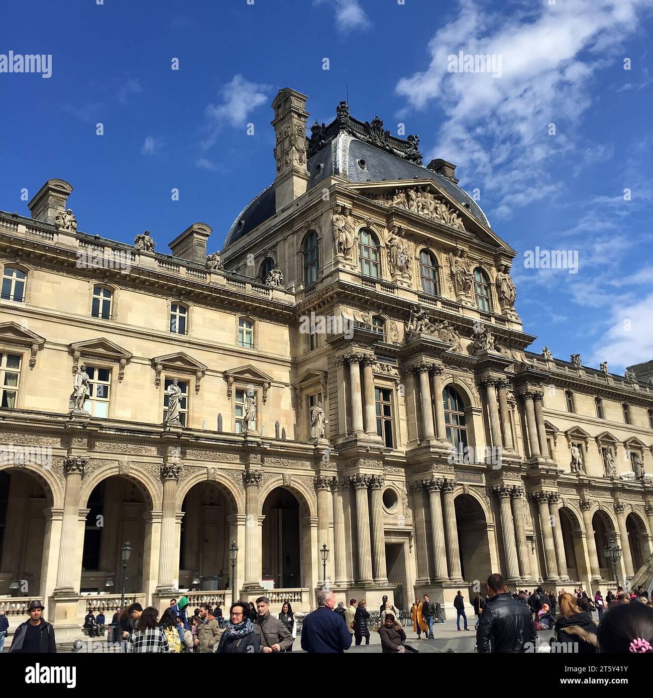 Paris - April 17, 2016: the architectural appearance of Le Louvre Museum, Paris, France Stock Photo