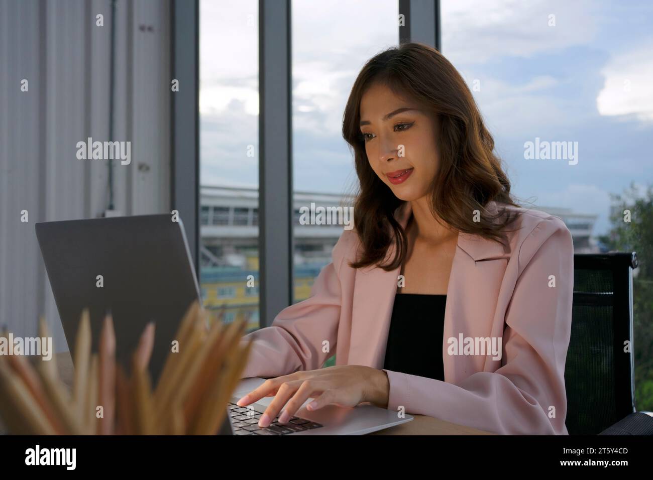 White collar workers working late . Occupation and working late concept. Stock Photo