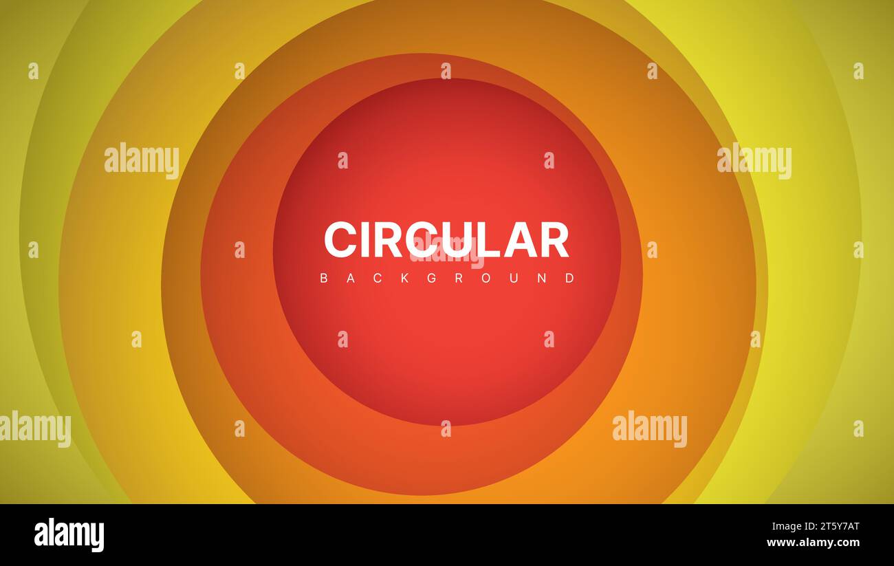 abstract yellow and red circular papercut background. vector ...