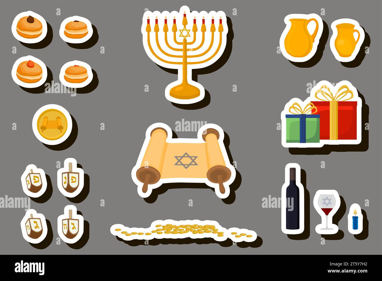 Beautiful color illustration on theme of celebrating annual Hanukkah ...